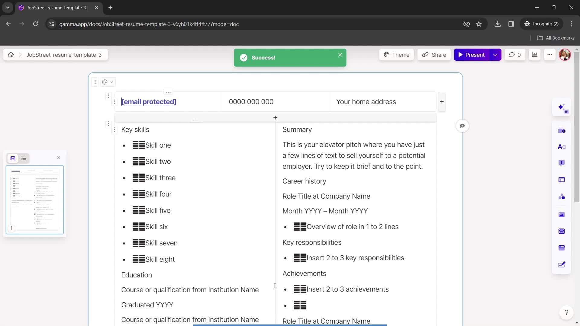 Importing data screenshot