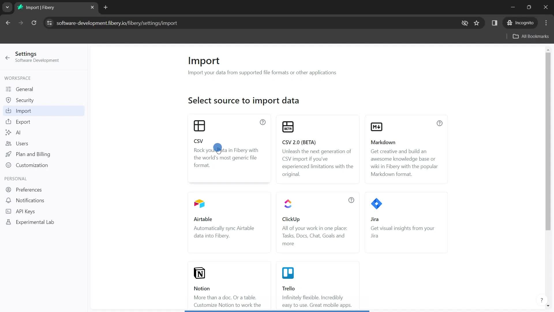 Importing data on Fibery video thumbnail