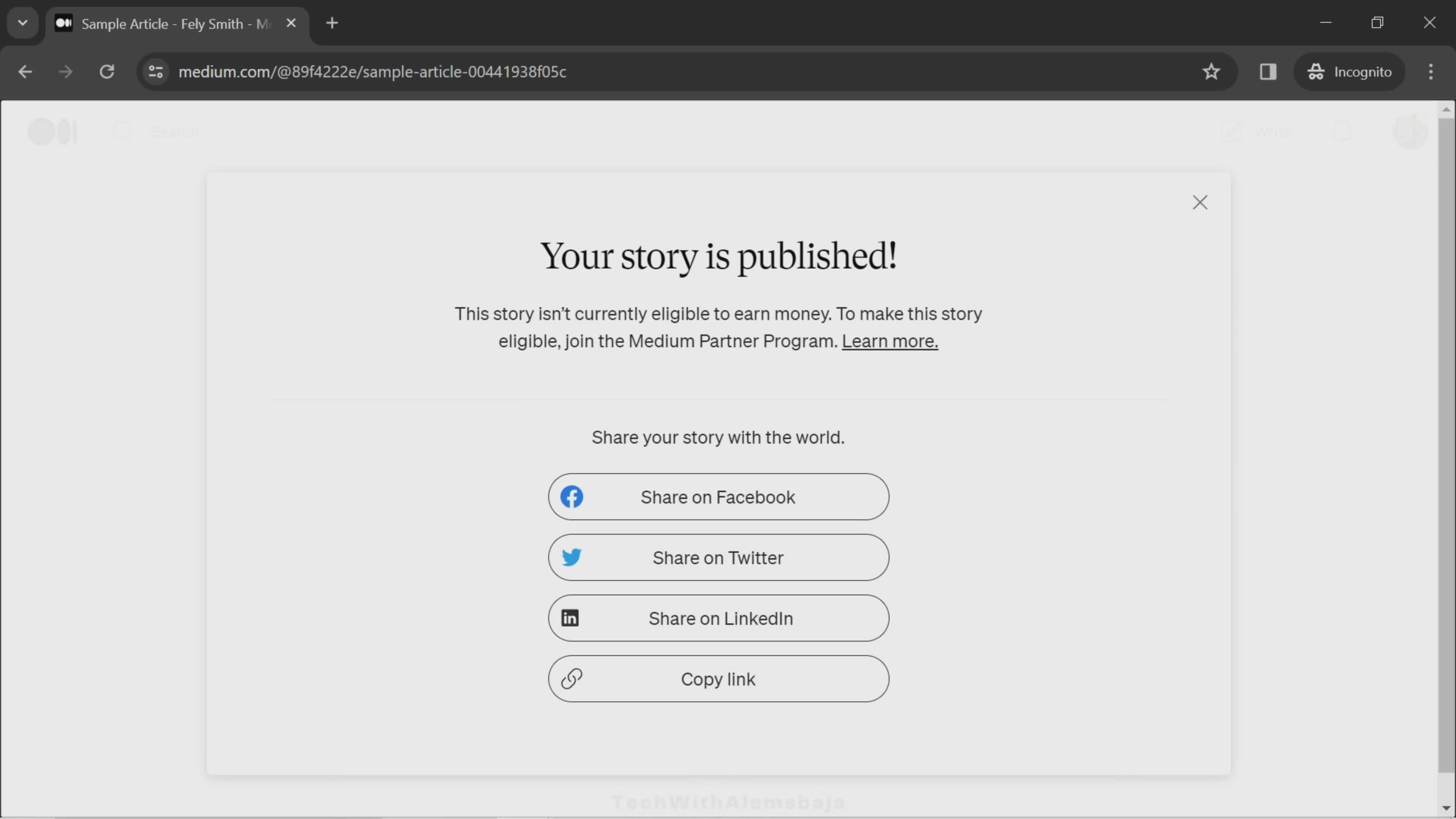 Importing a story screenshot