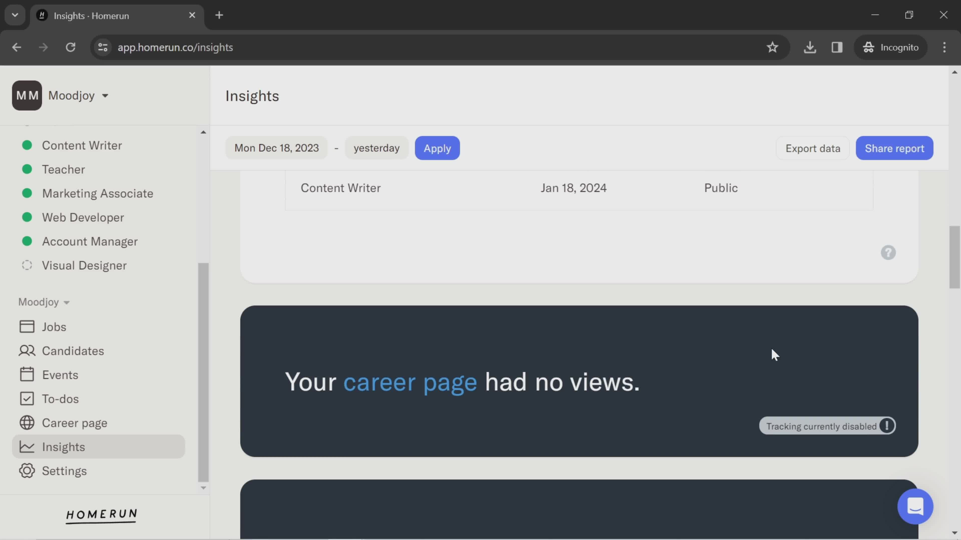 Insights screenshot