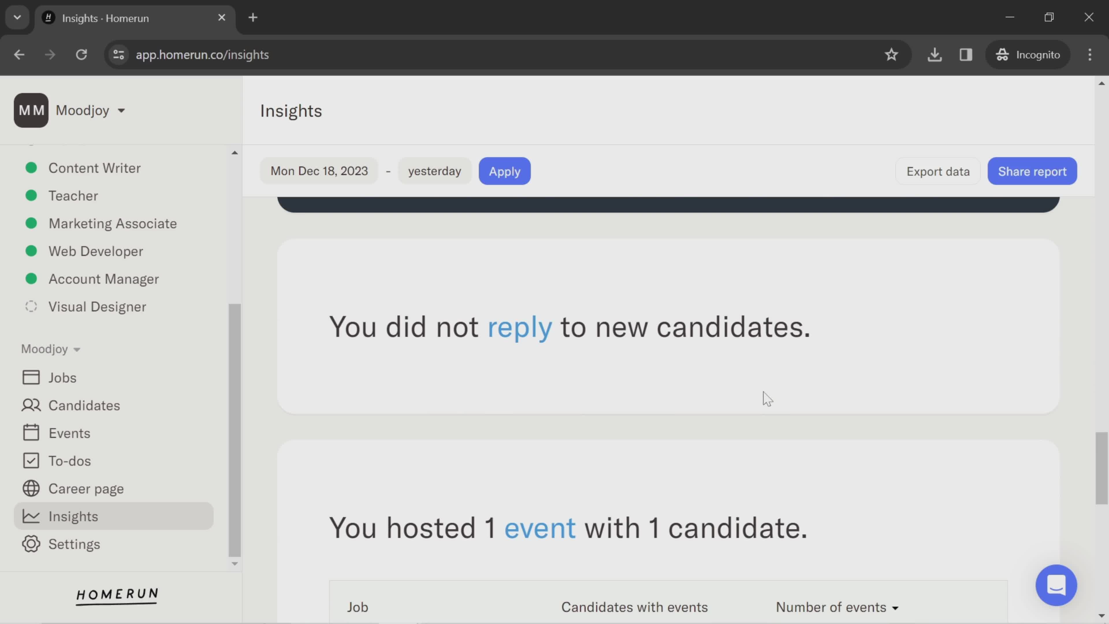 Insights screenshot