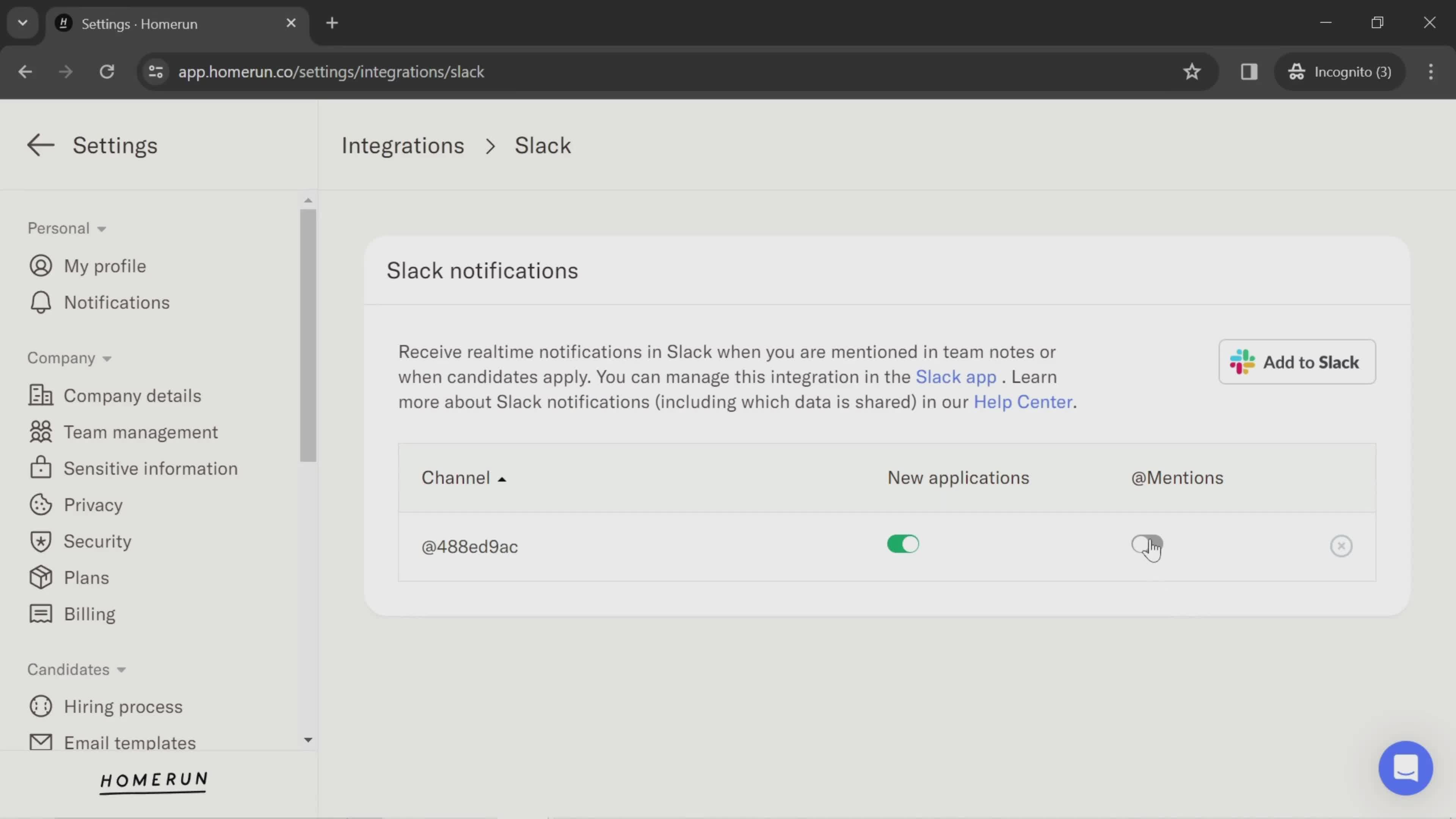 Integrations screenshot