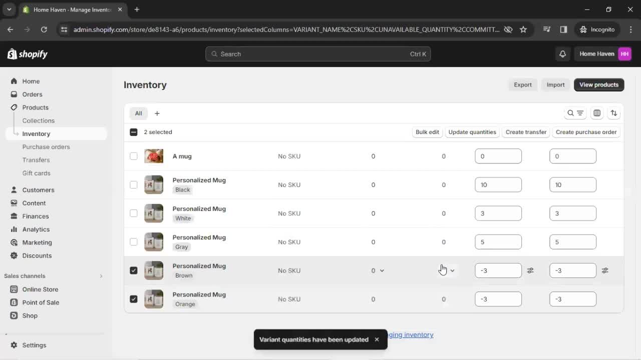 Inventory Management screenshot