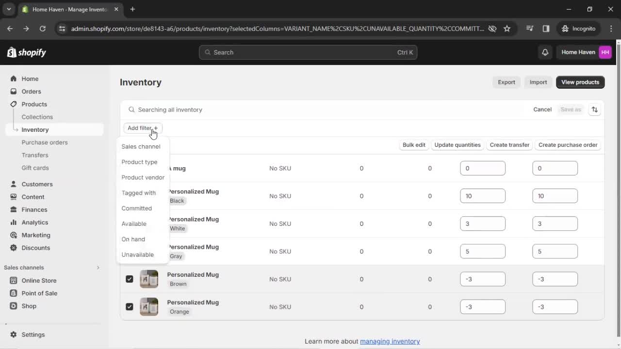 Inventory Management screenshot