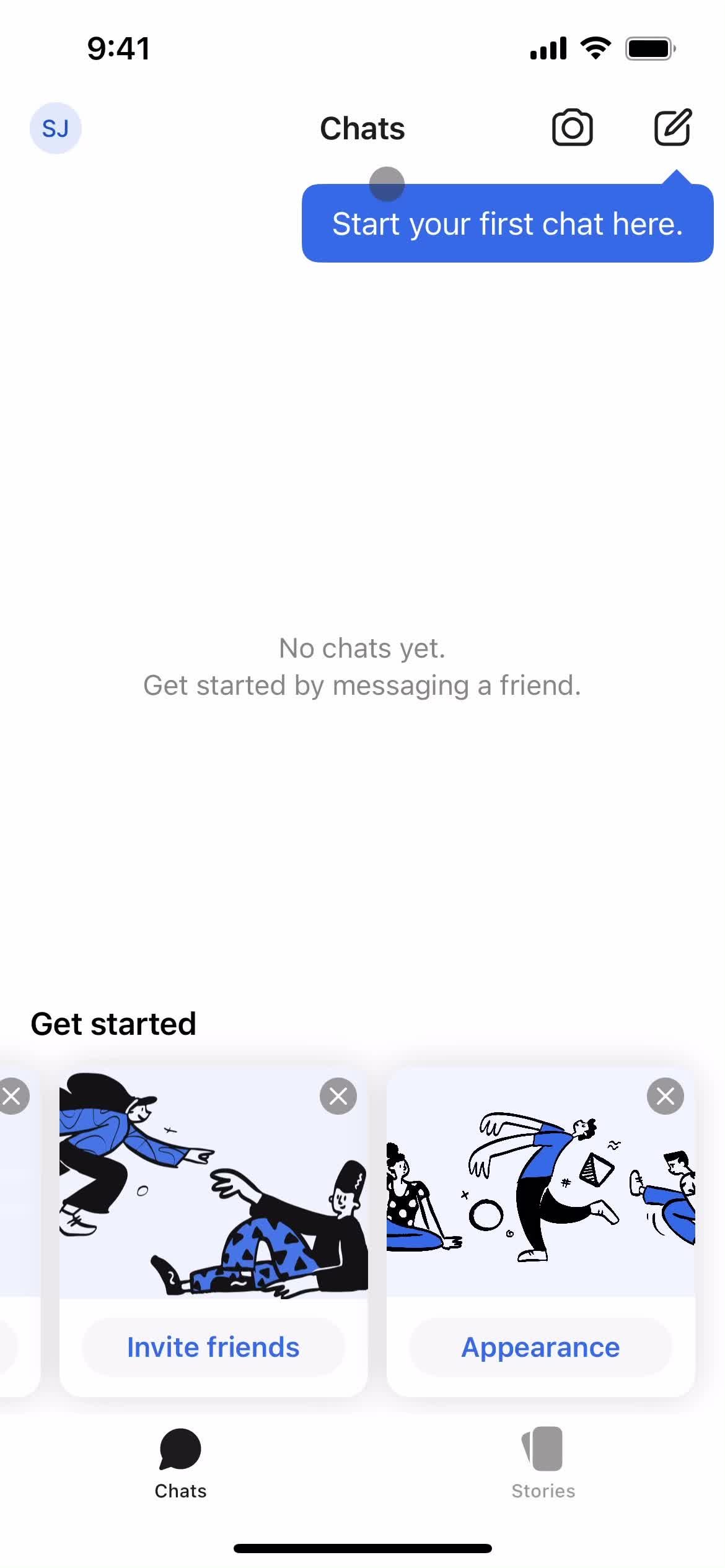 Screenshot of Chats on Inviting people on Signal user flow