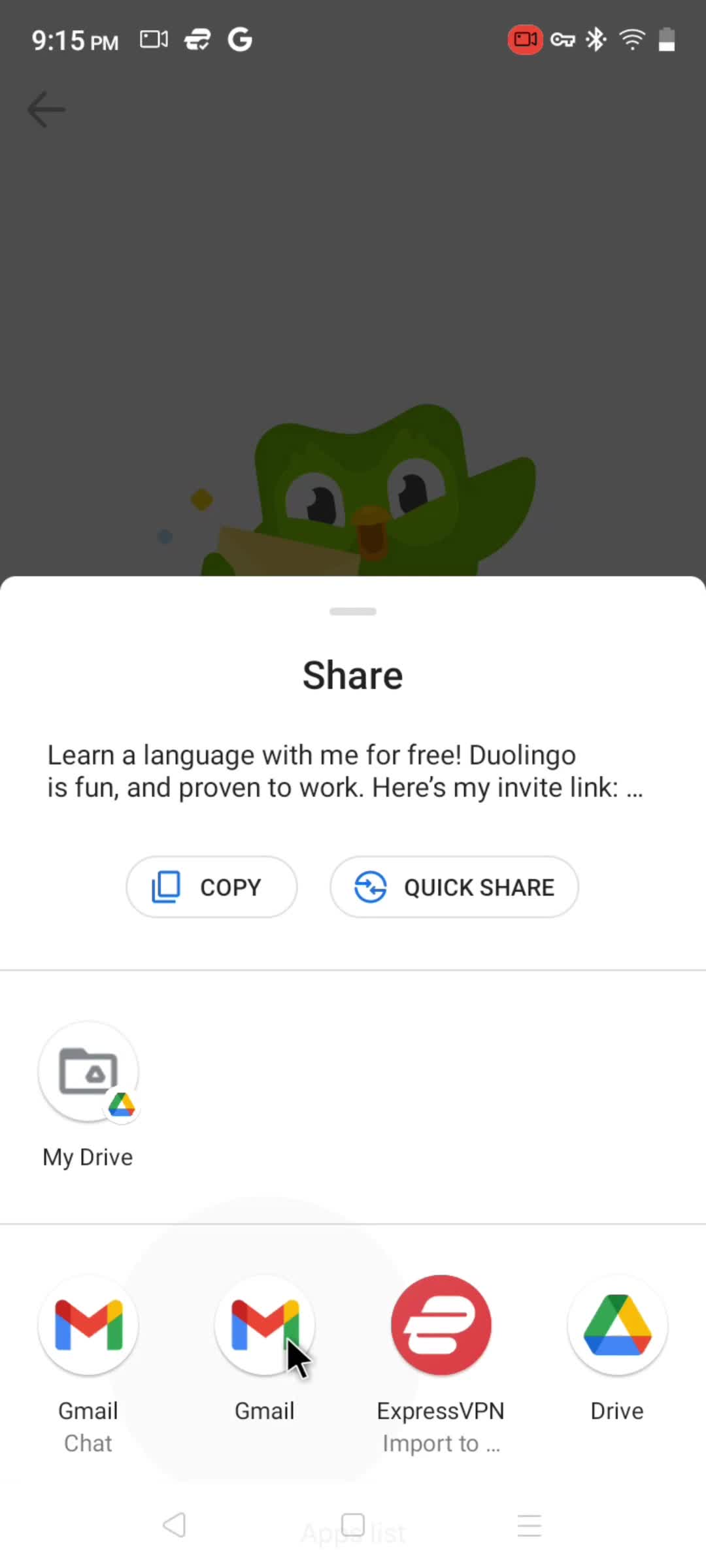 Duolingo share screenshot
