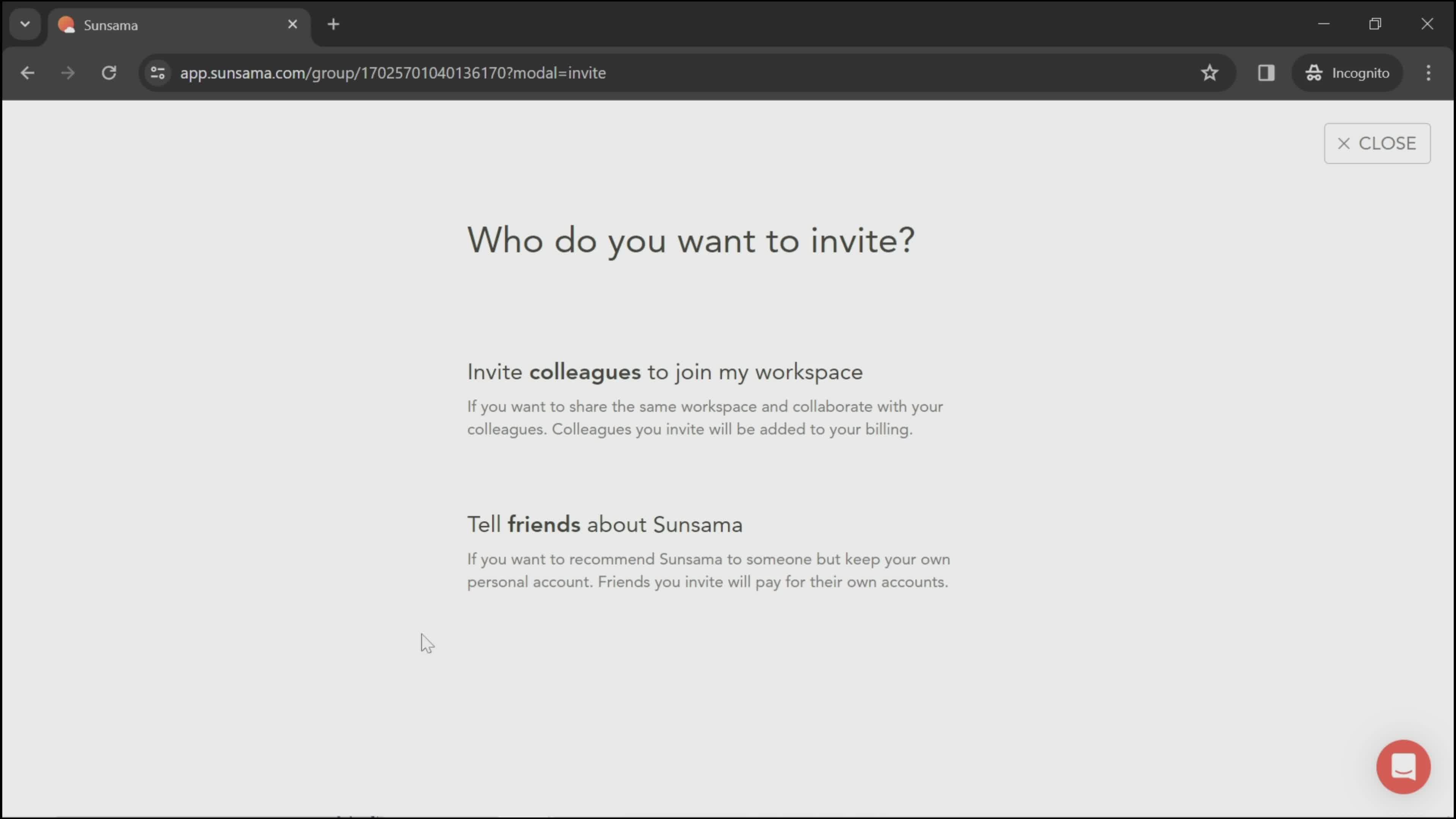 Inviting people screenshot