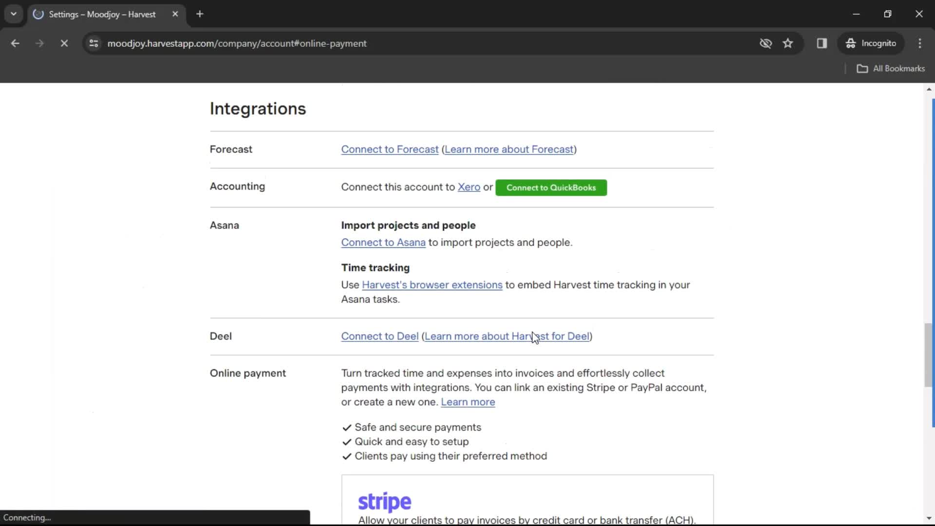 Creating an invoice screenshot