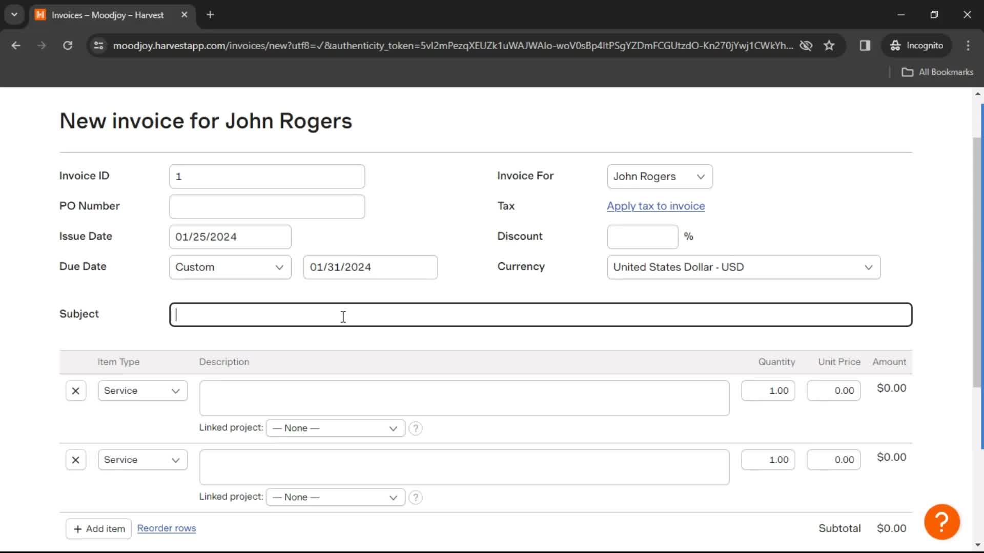 Creating an invoice on Harvest video thumbnail