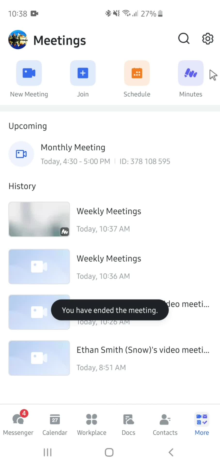 Joining a meeting screenshot