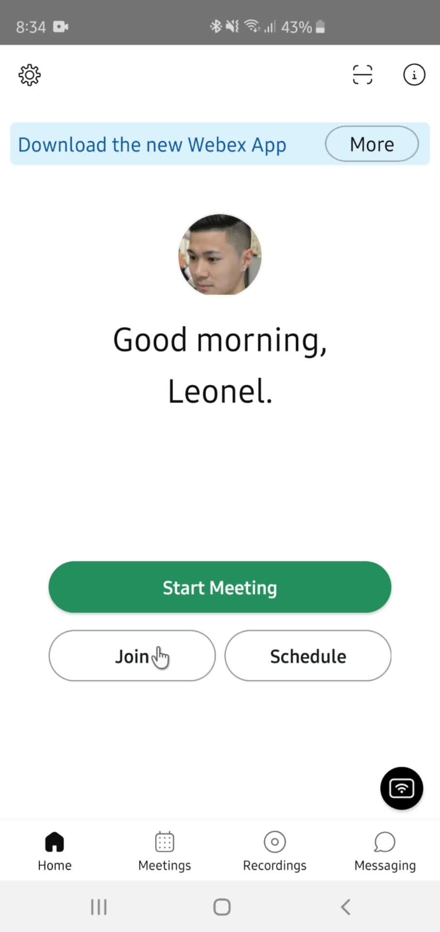 Joining a meeting screenshot