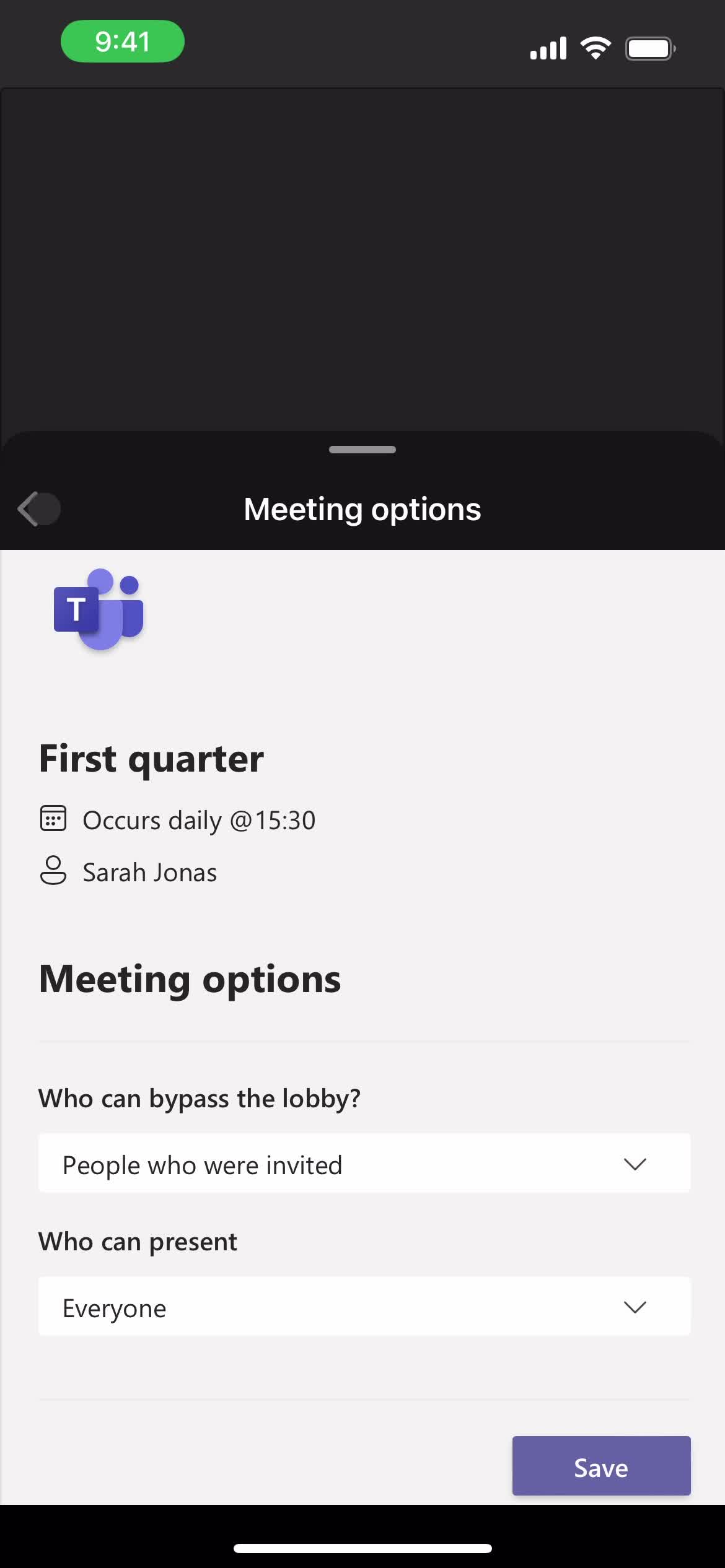 Joining a meeting screenshot