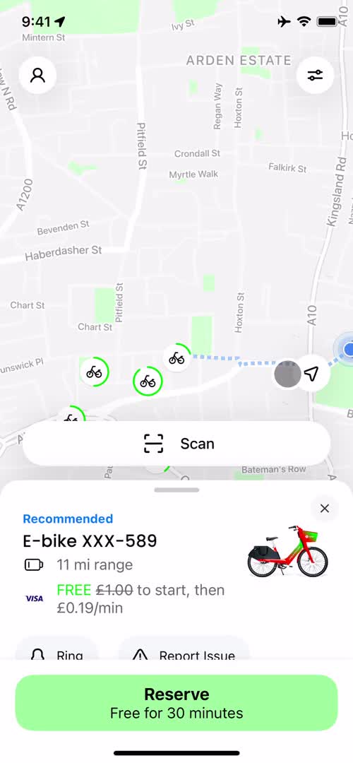 Screenshot of Bike details on Cancelling your subscription on Lime user flow