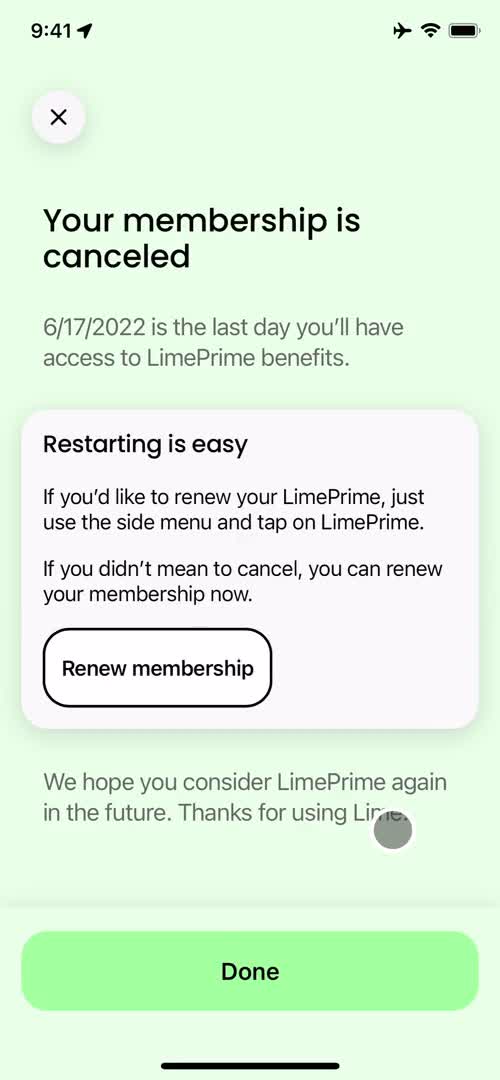 Cancelling your subscription on Lime video thumbnail