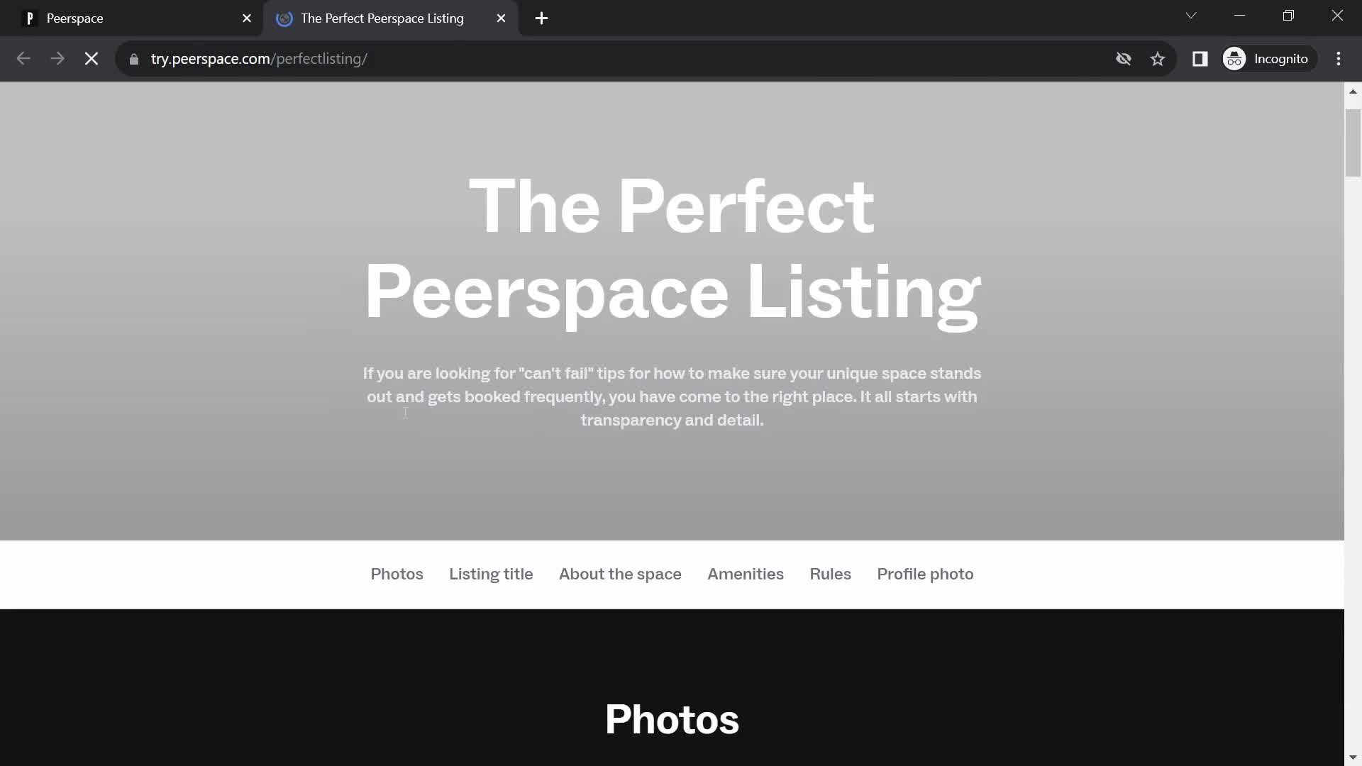 Listing a property on Peerspace video thumbnail