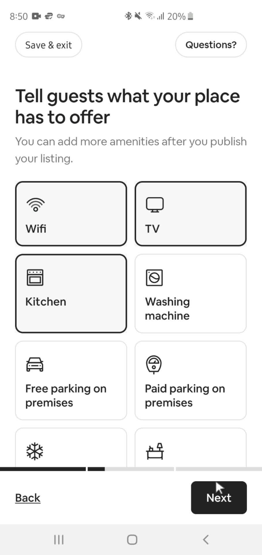 Listing a property screenshot