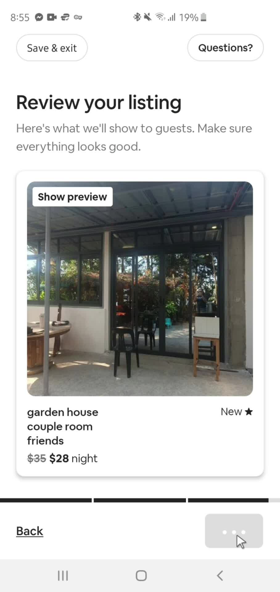 Listing a property screenshot