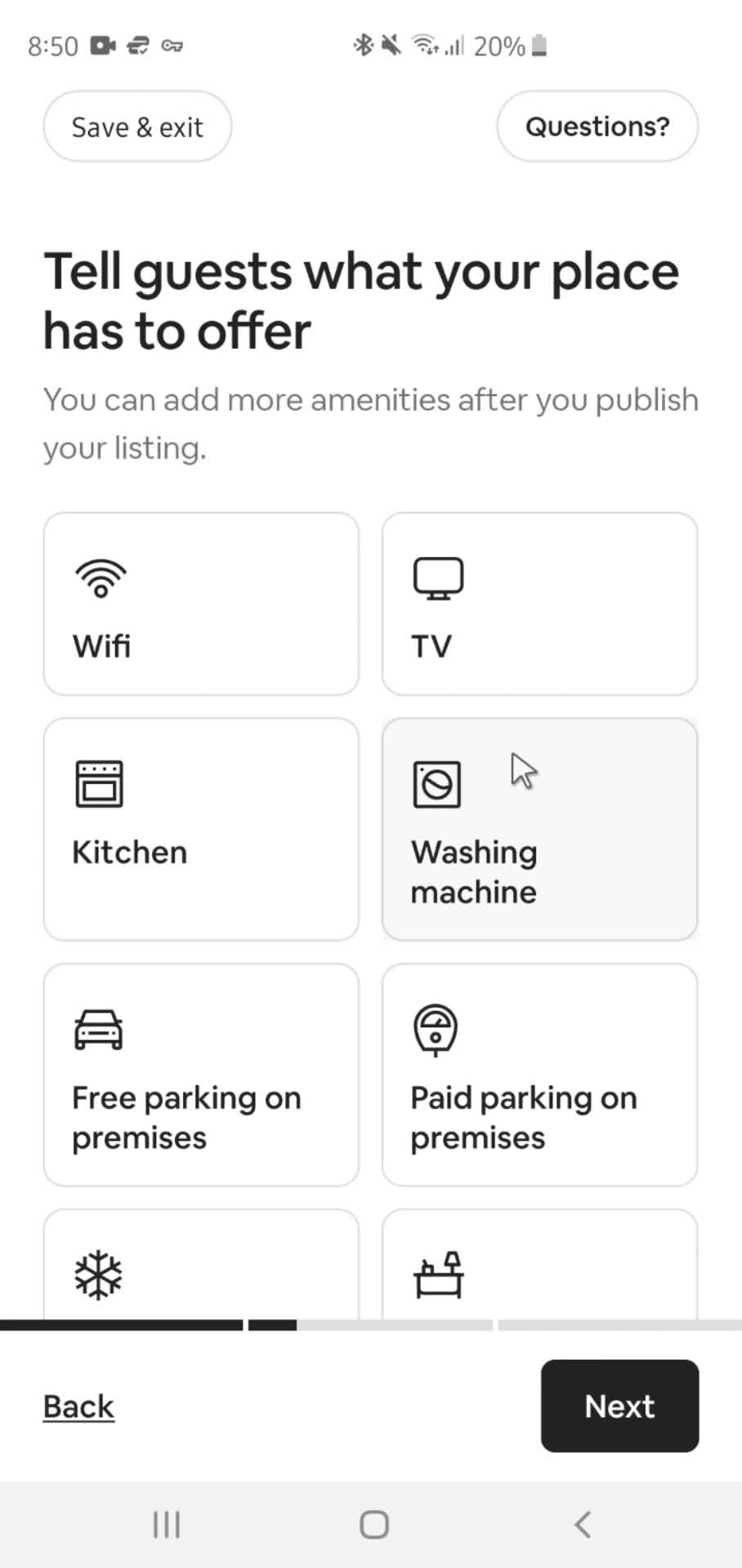 Listing a property screenshot