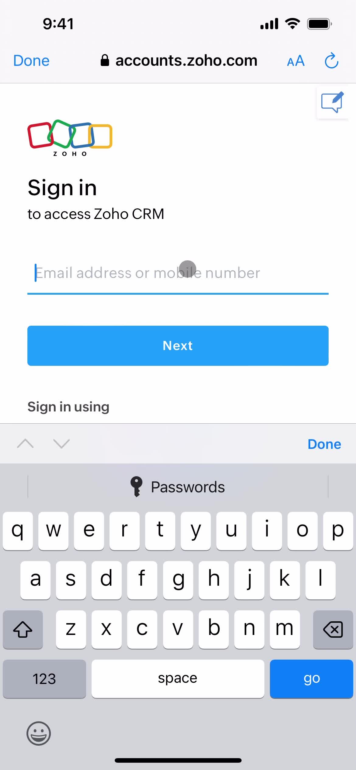 Logging in on Zoho CRM video thumbnail