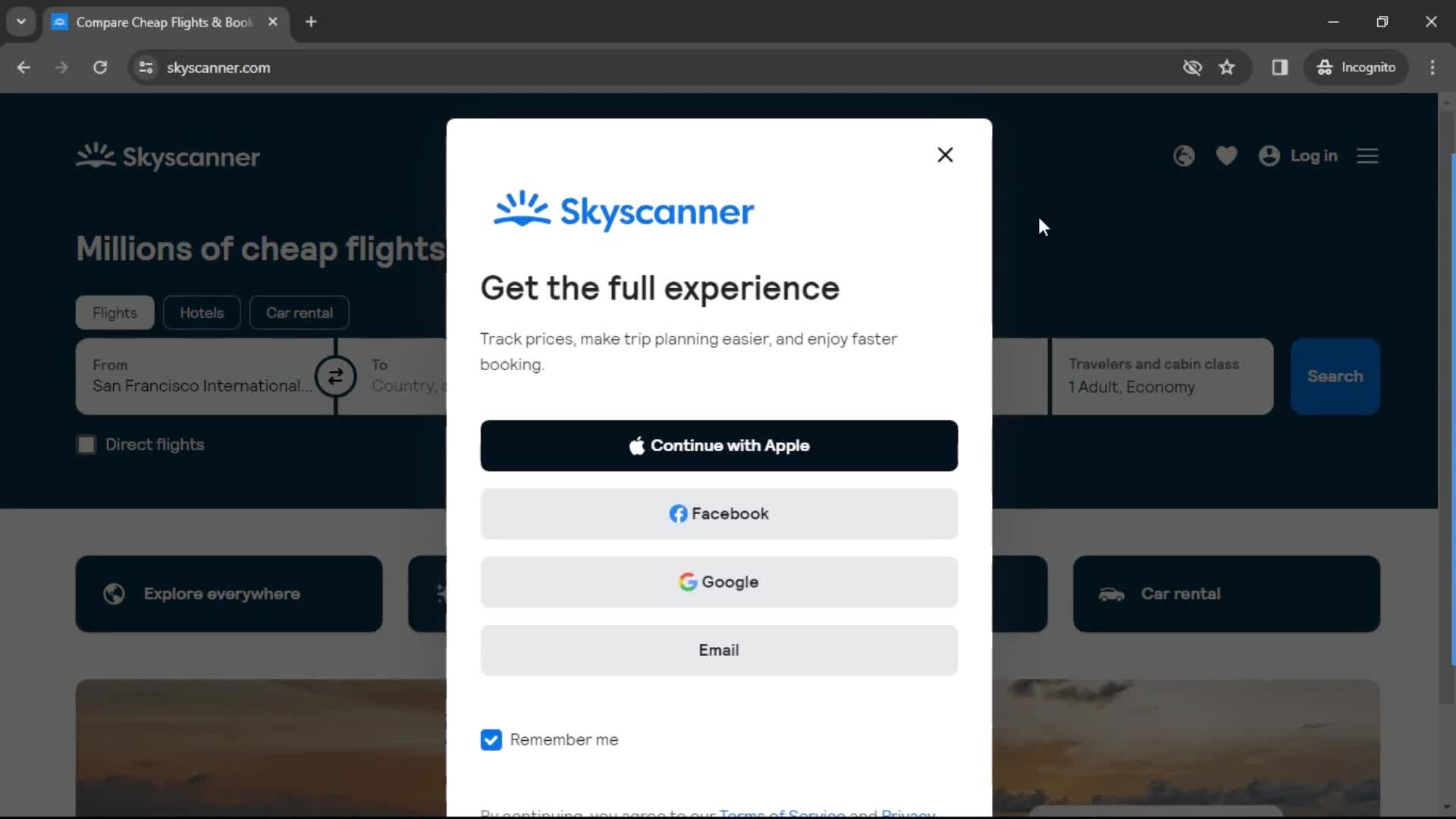 Logging in on Skyscanner video thumbnail