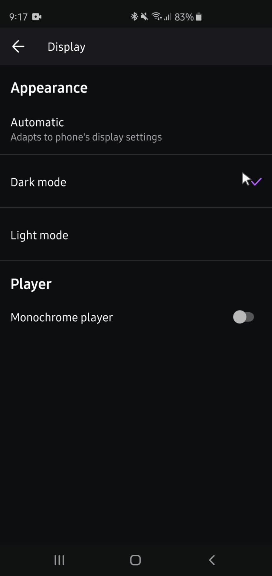 Settings screenshot