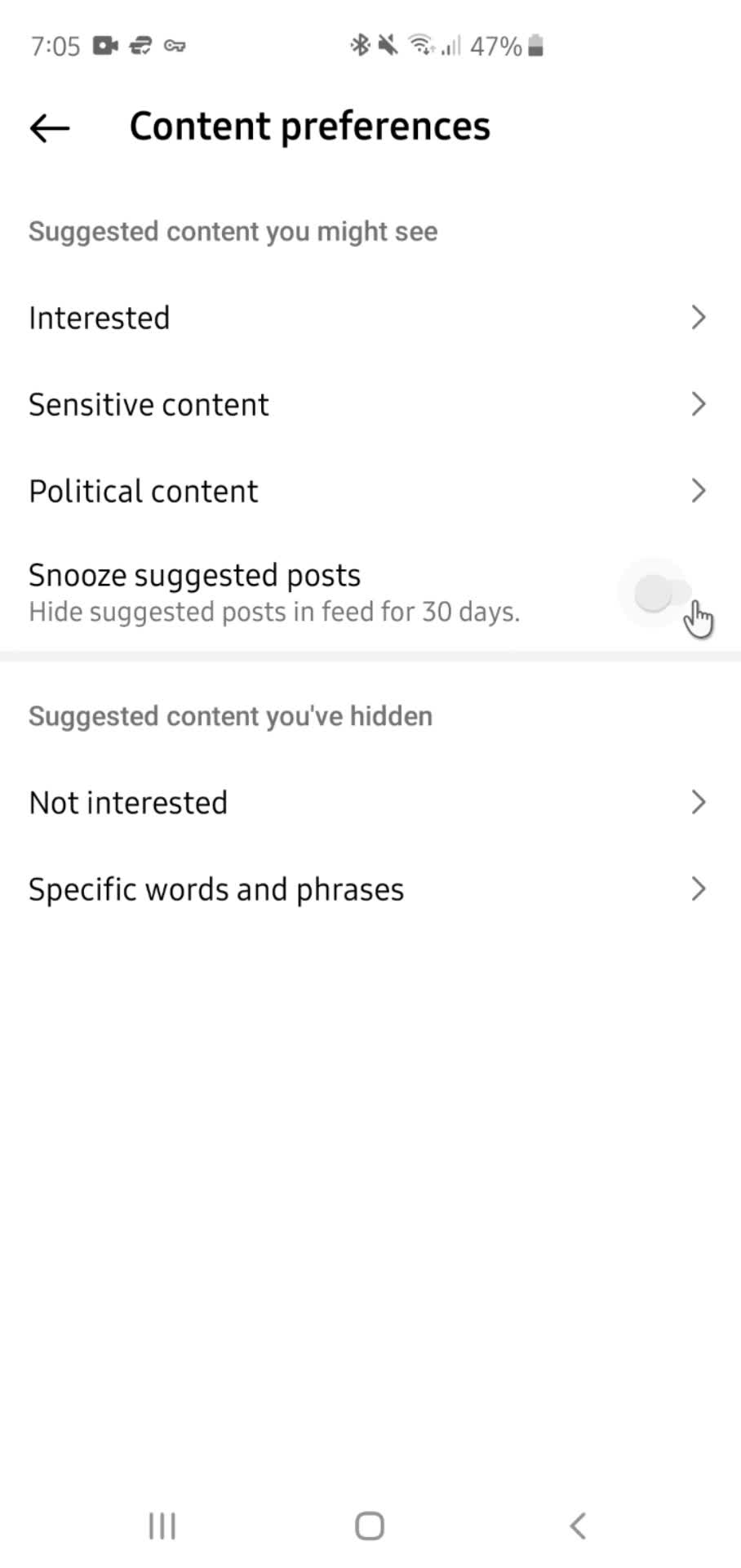 Settings screenshot