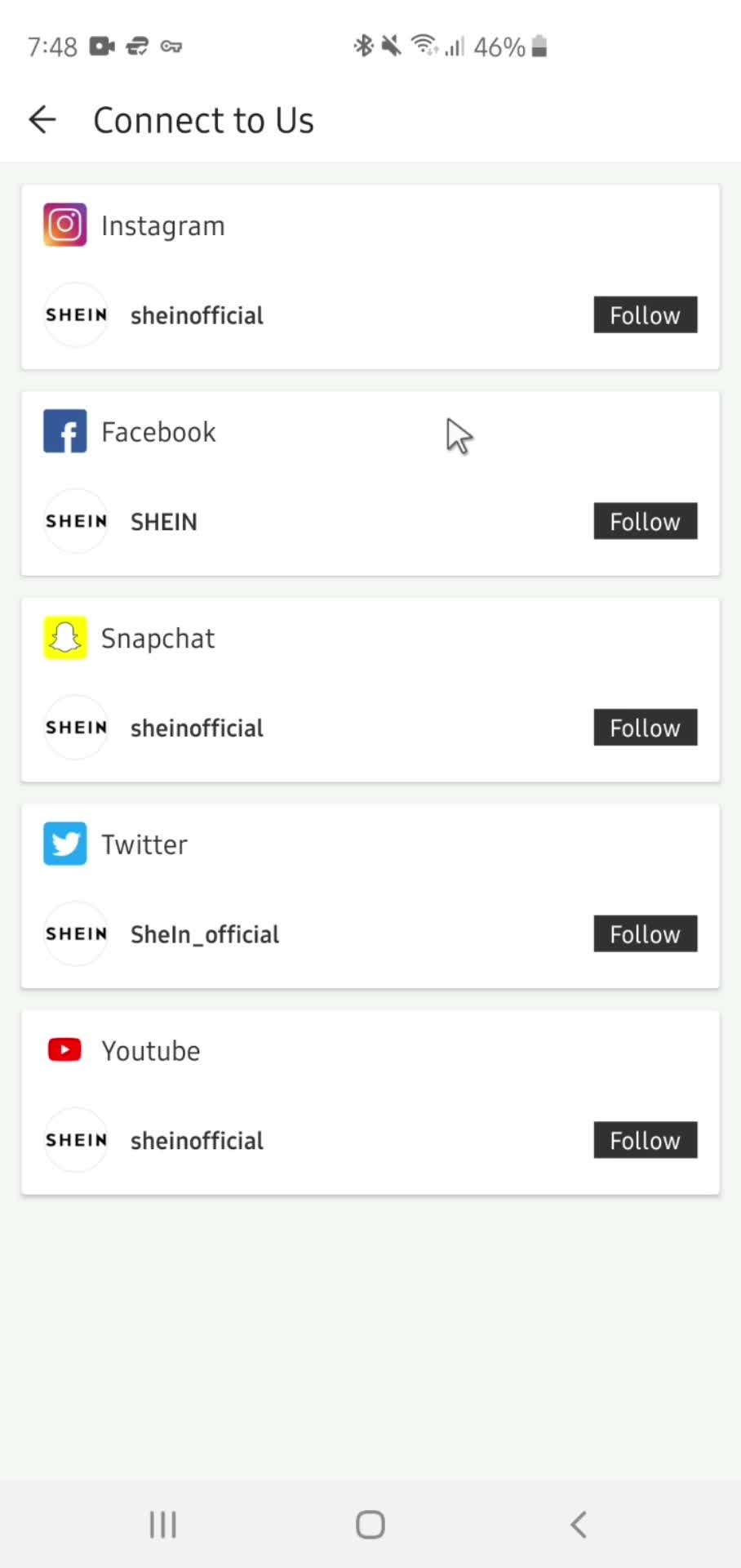 Settings on Shein video thumbnail