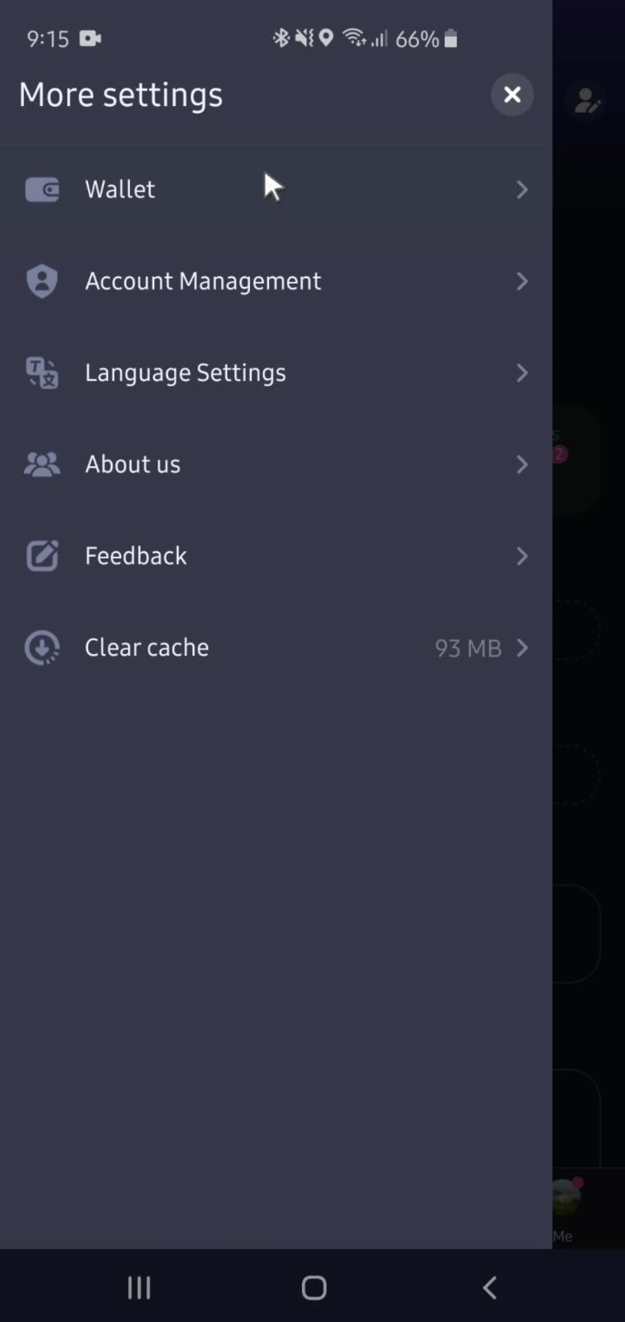 Settings screenshot