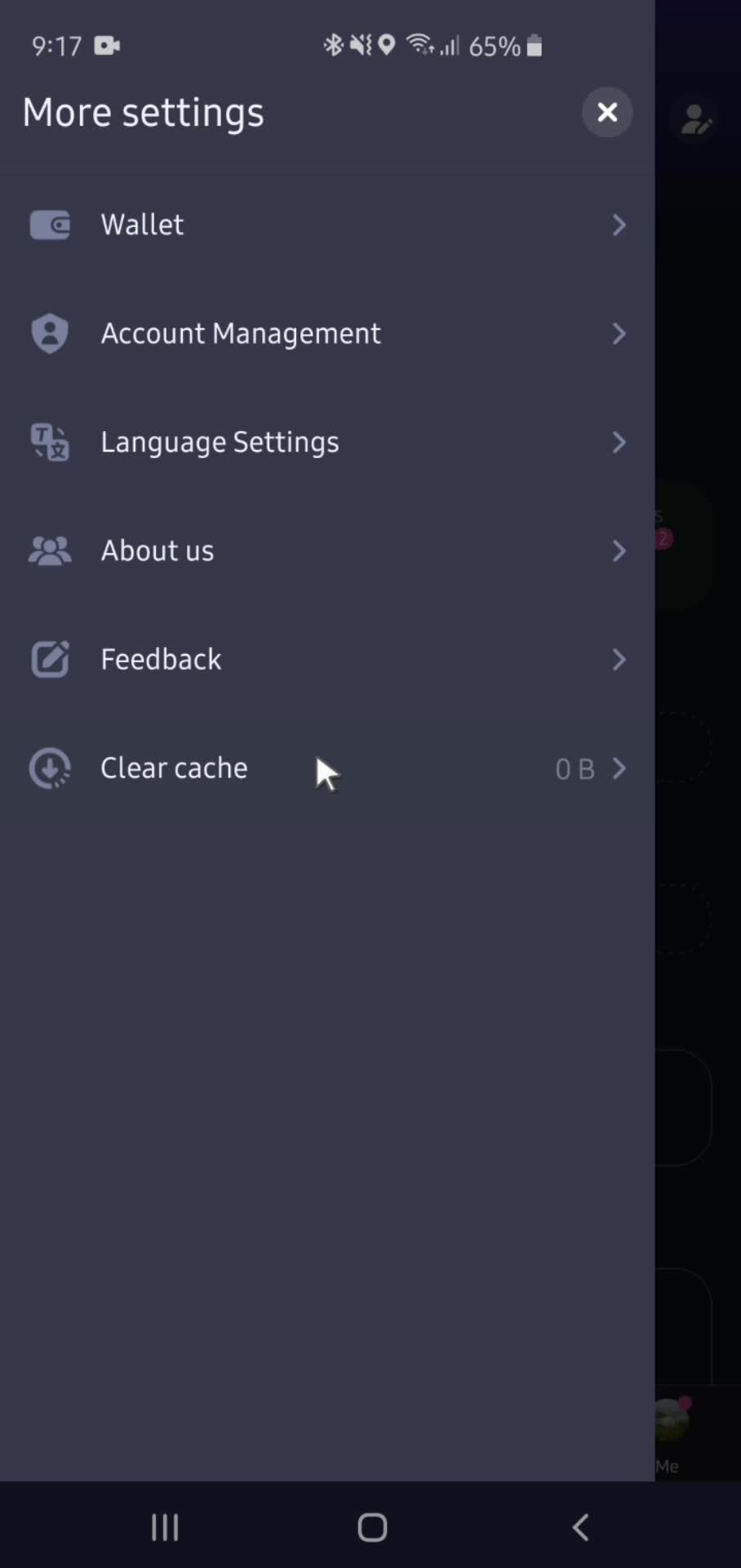 Settings screenshot