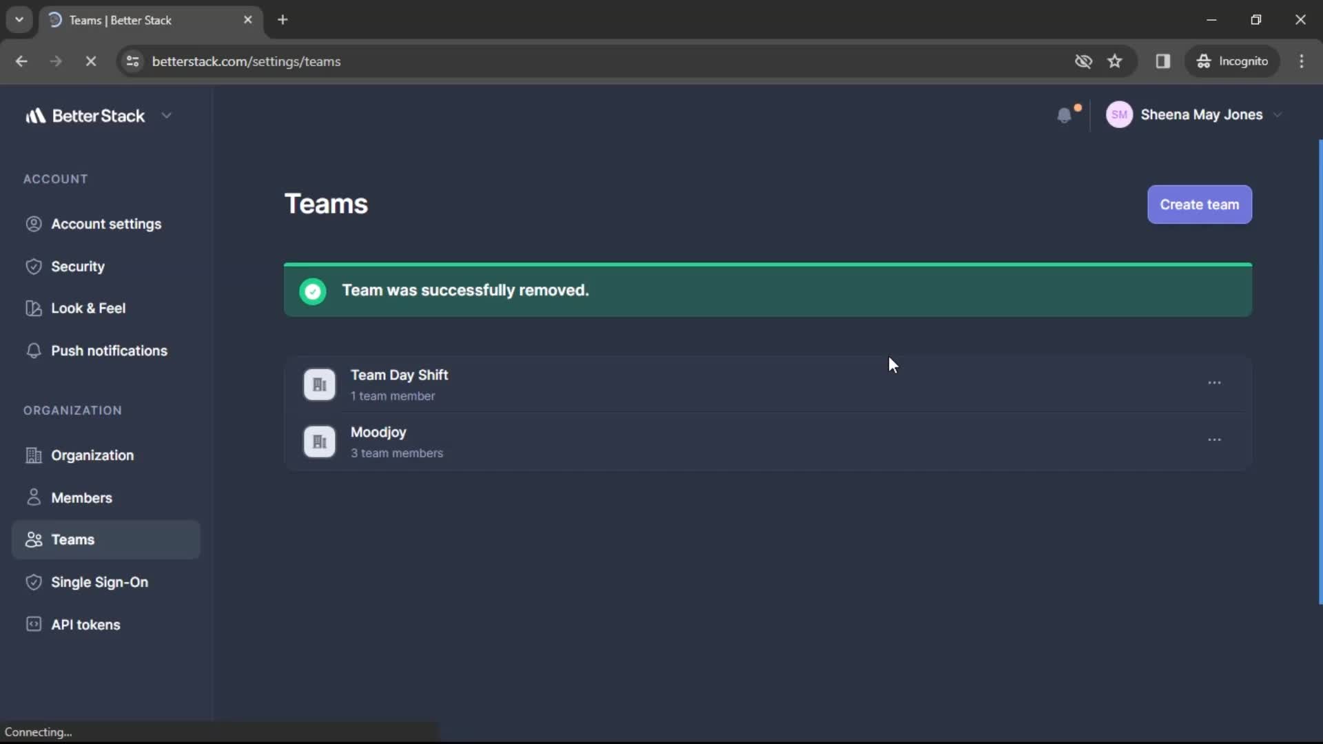 Managing team screenshot