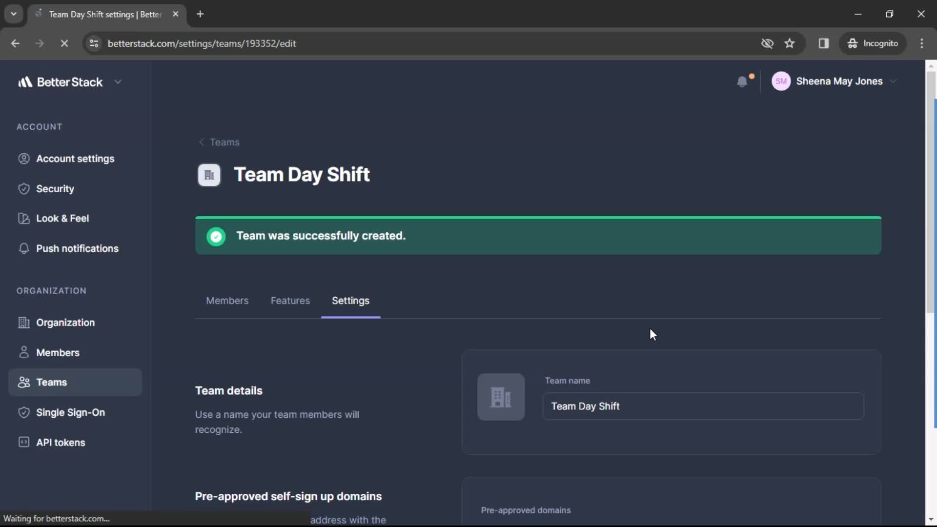 Managing team screenshot