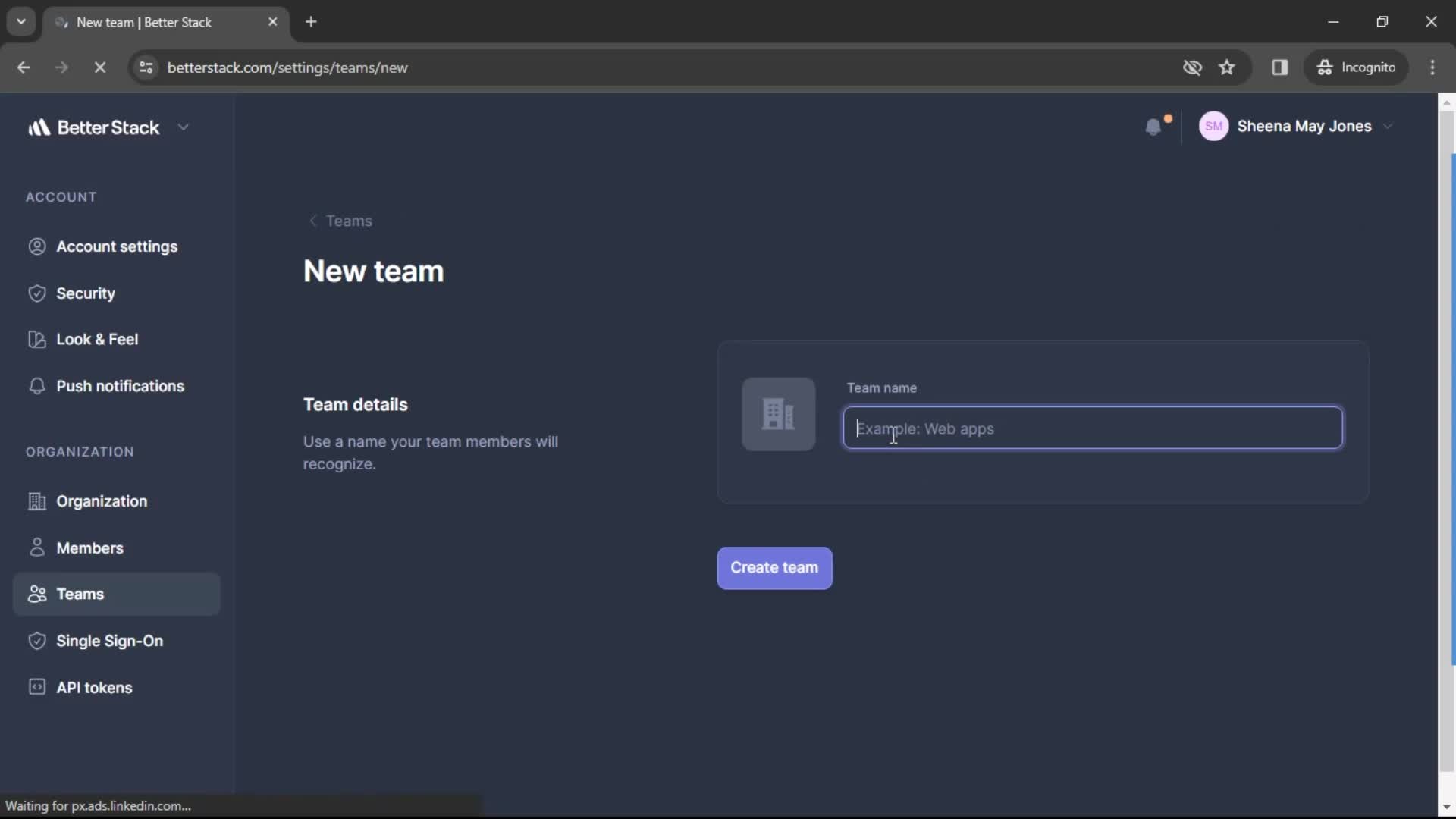 Managing team screenshot