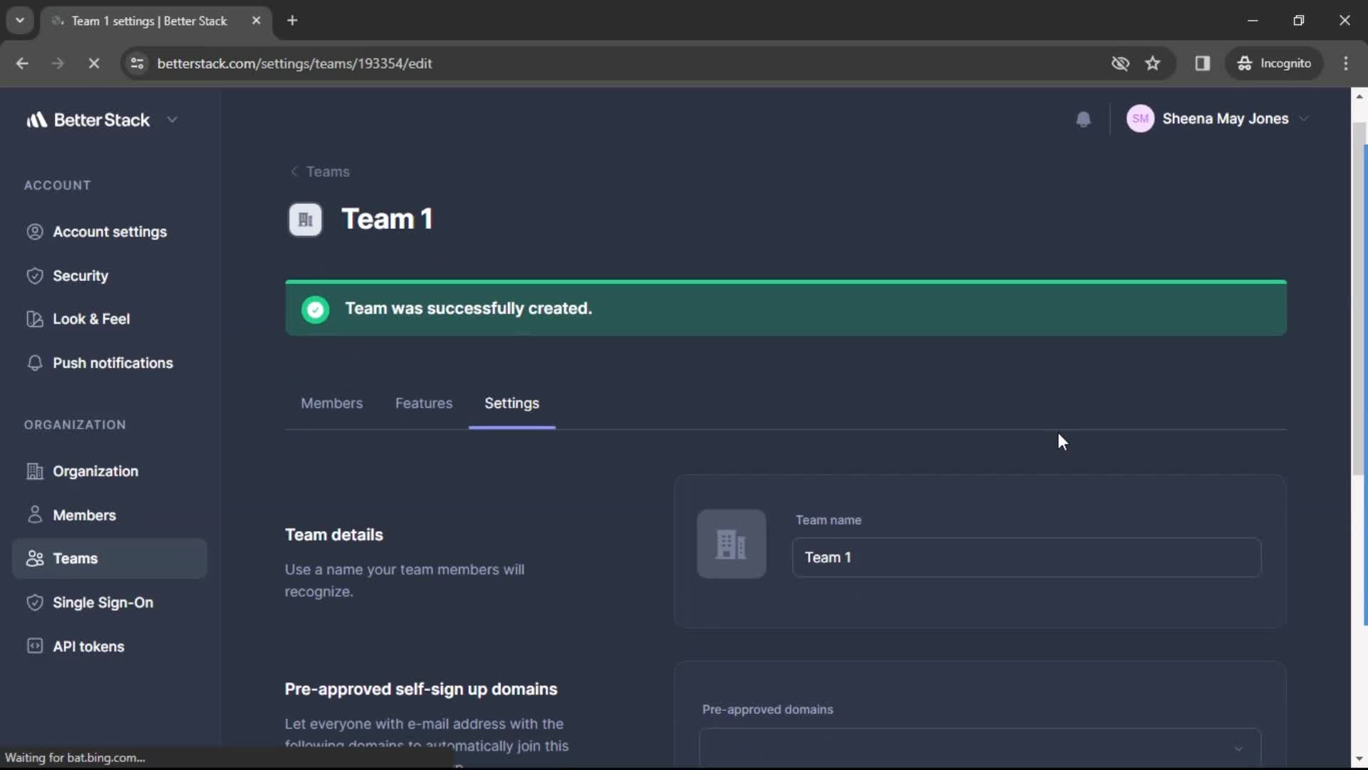 Managing team screenshot