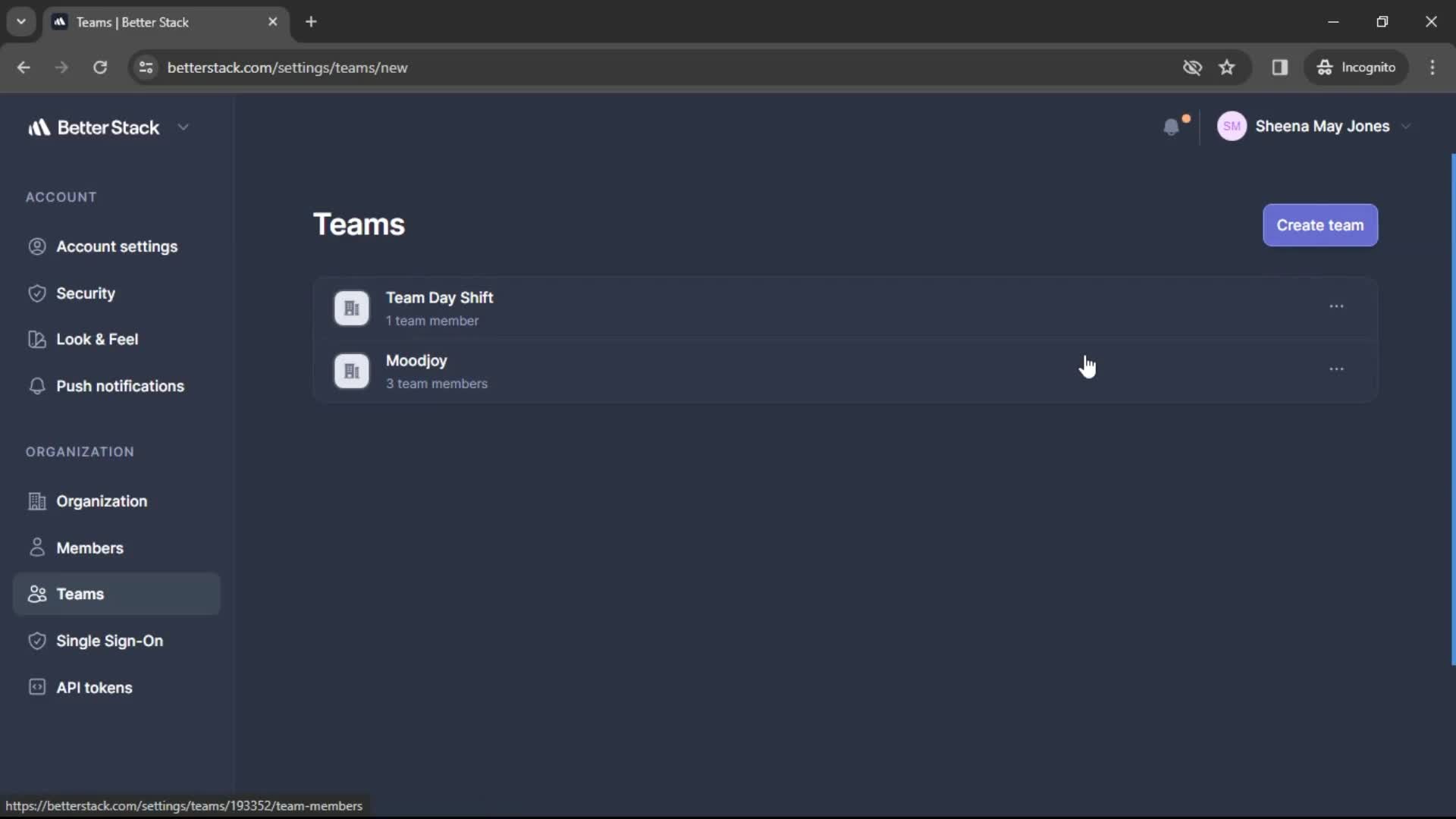 Managing team screenshot