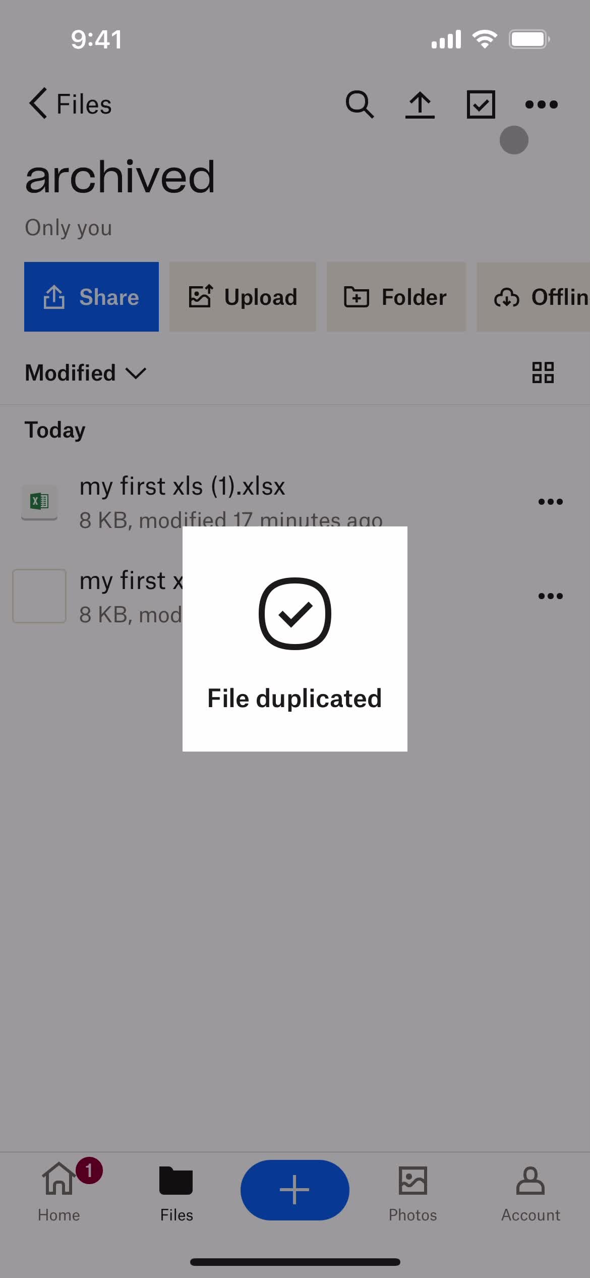 Managing files screenshot