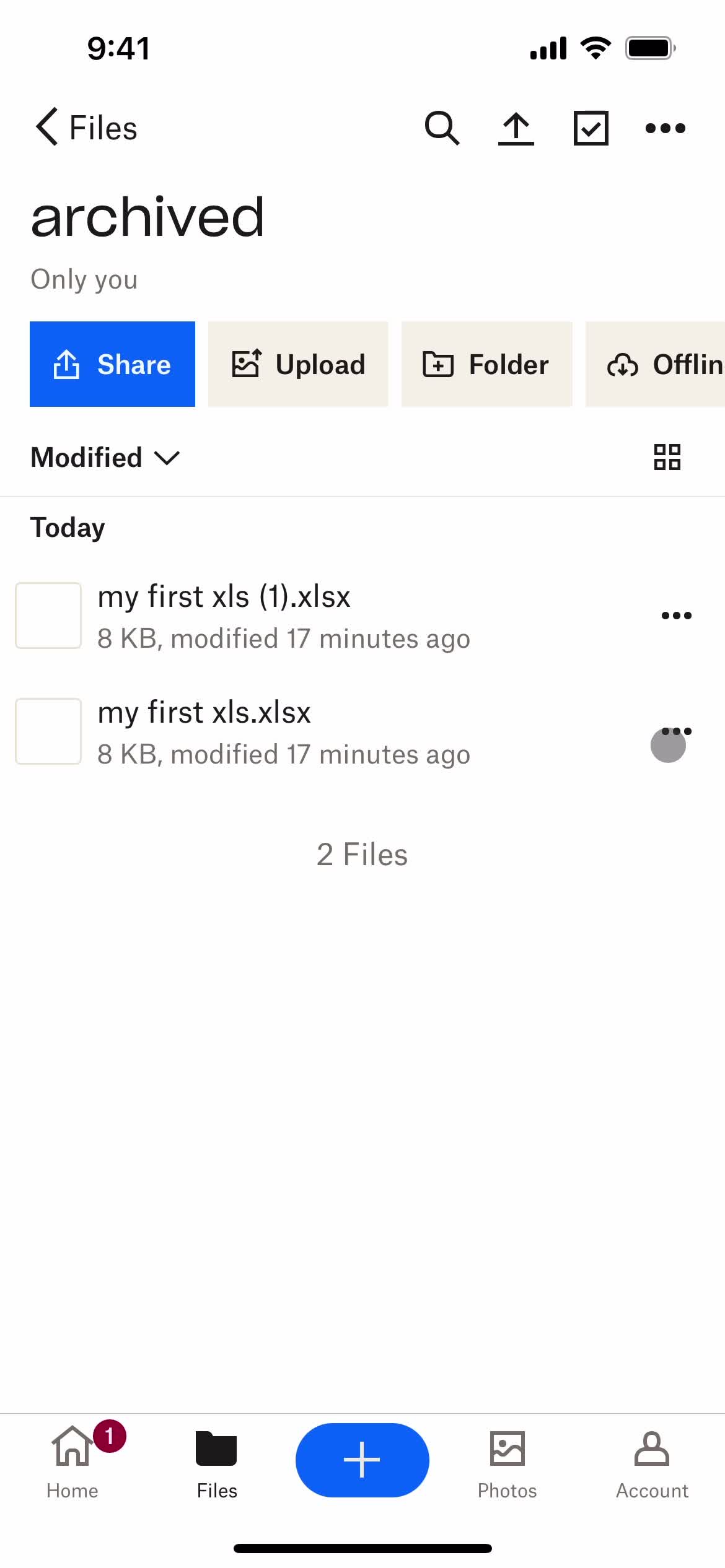 Managing files screenshot