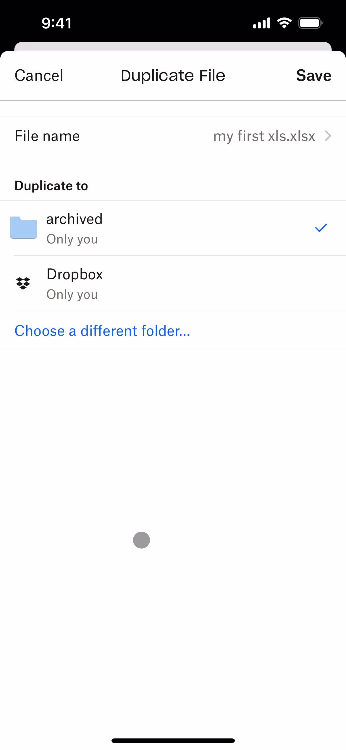 Managing files screenshot