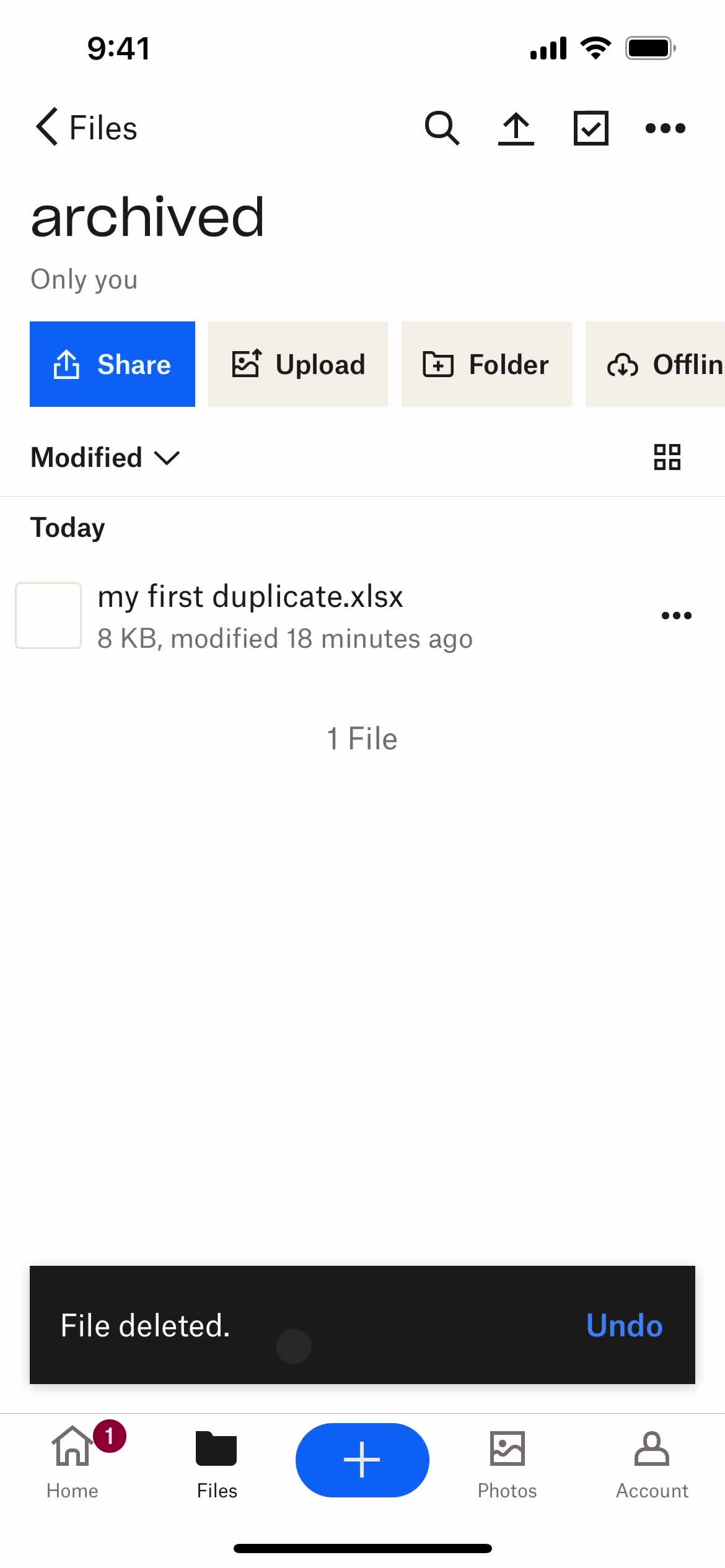 Managing files screenshot