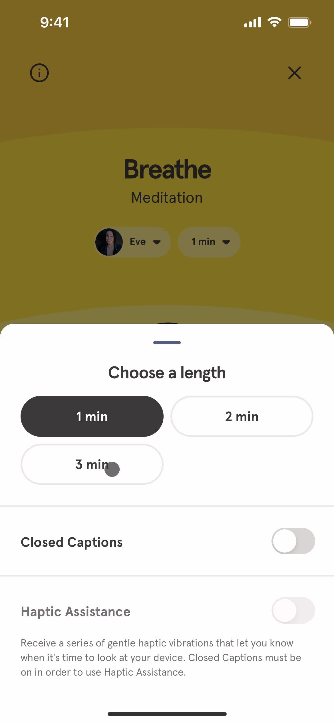 Meditation screenshot