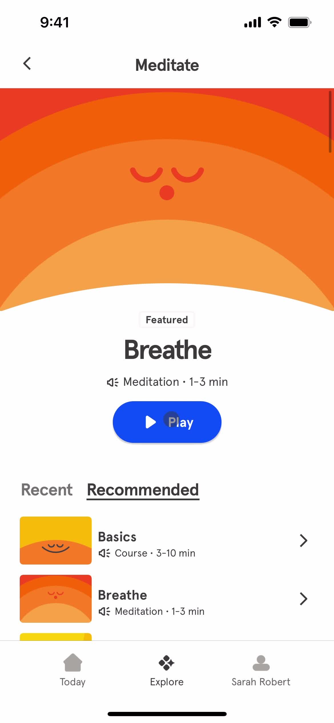 Meditation screenshot