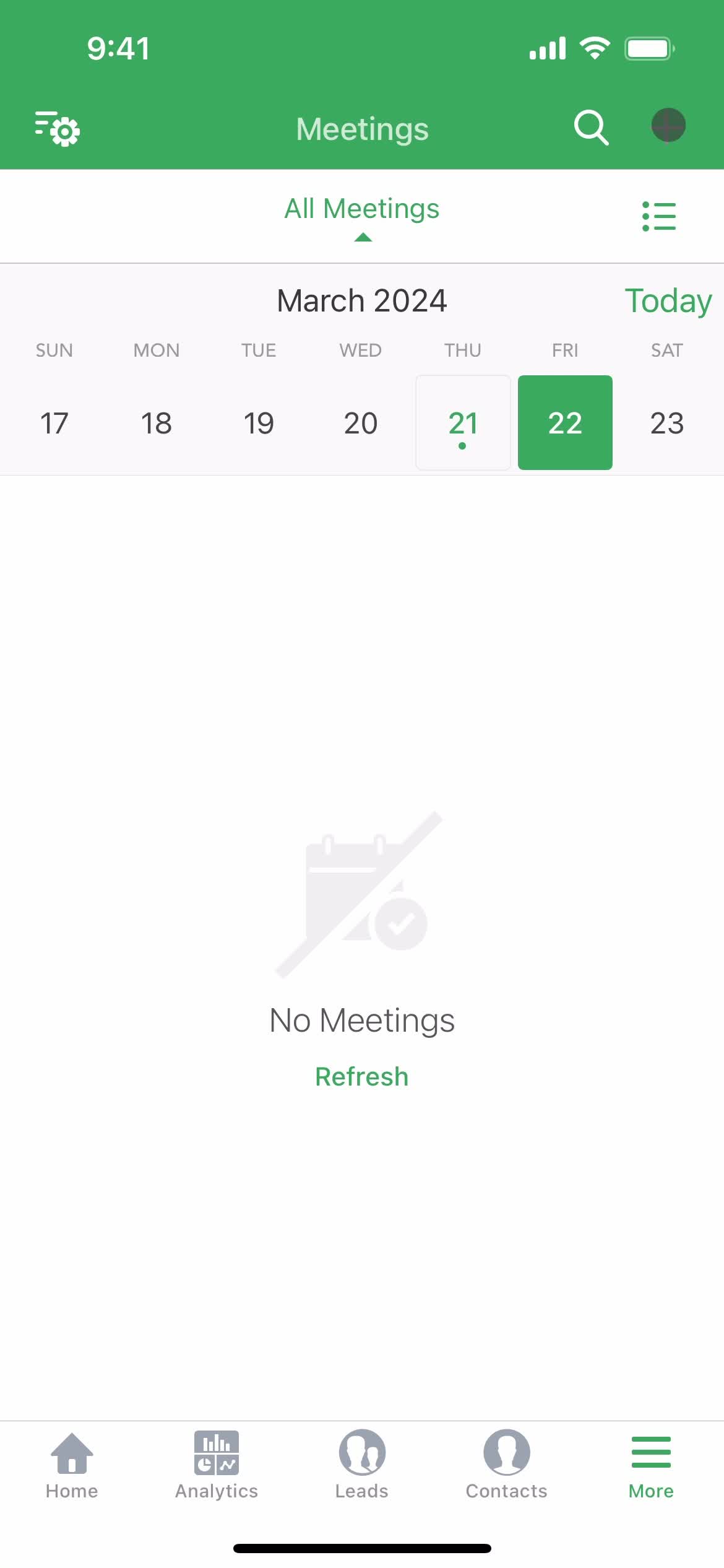 Scheduling a meeting screenshot