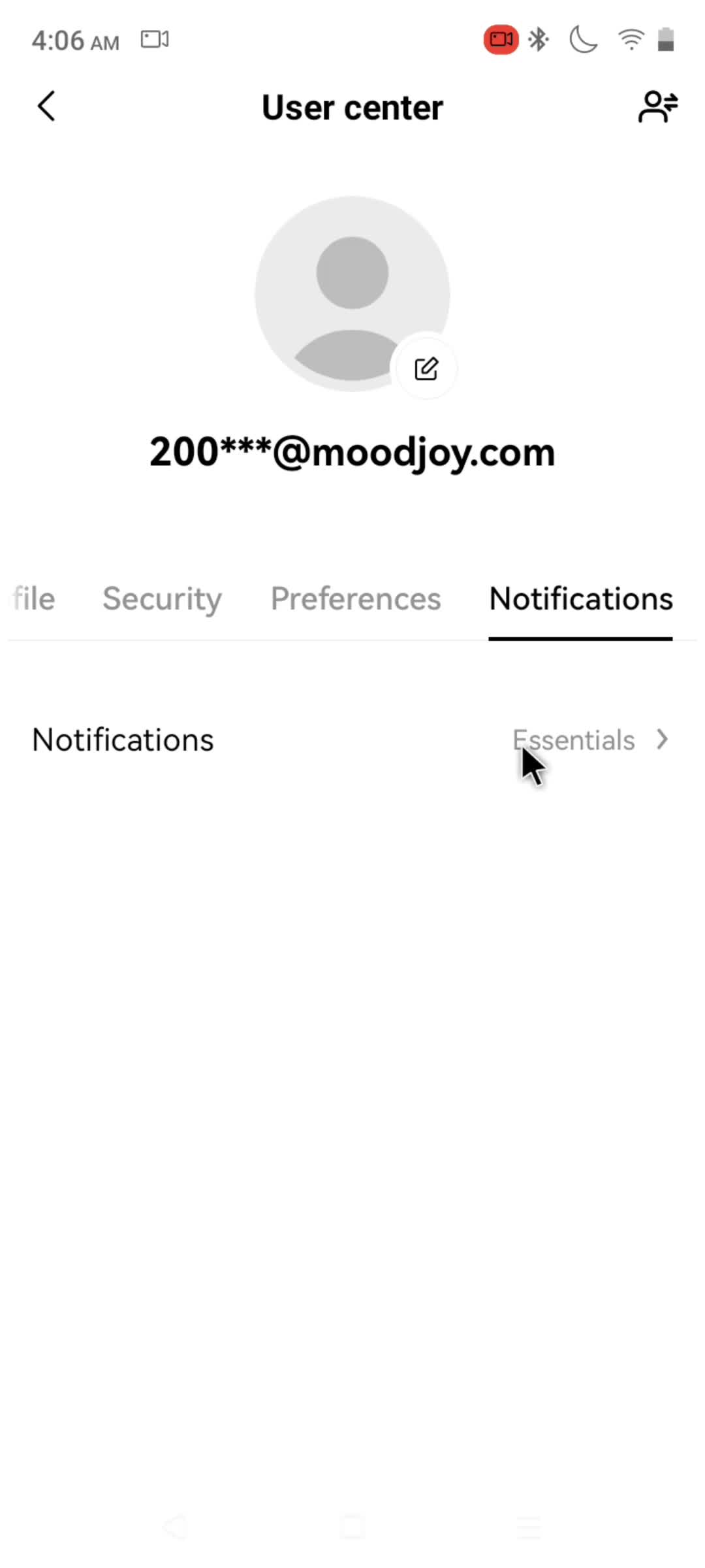 Notification settings screenshot