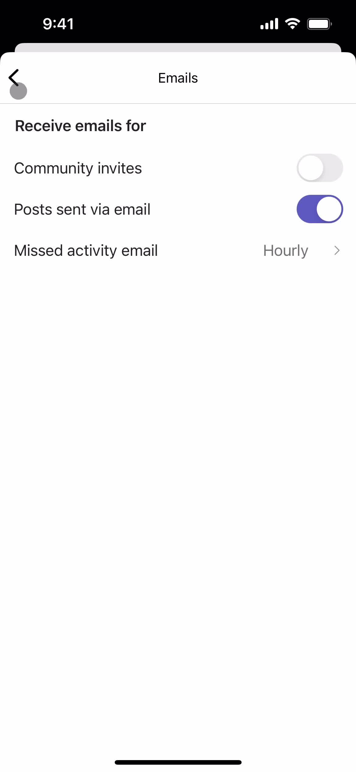 Notification settings screenshot