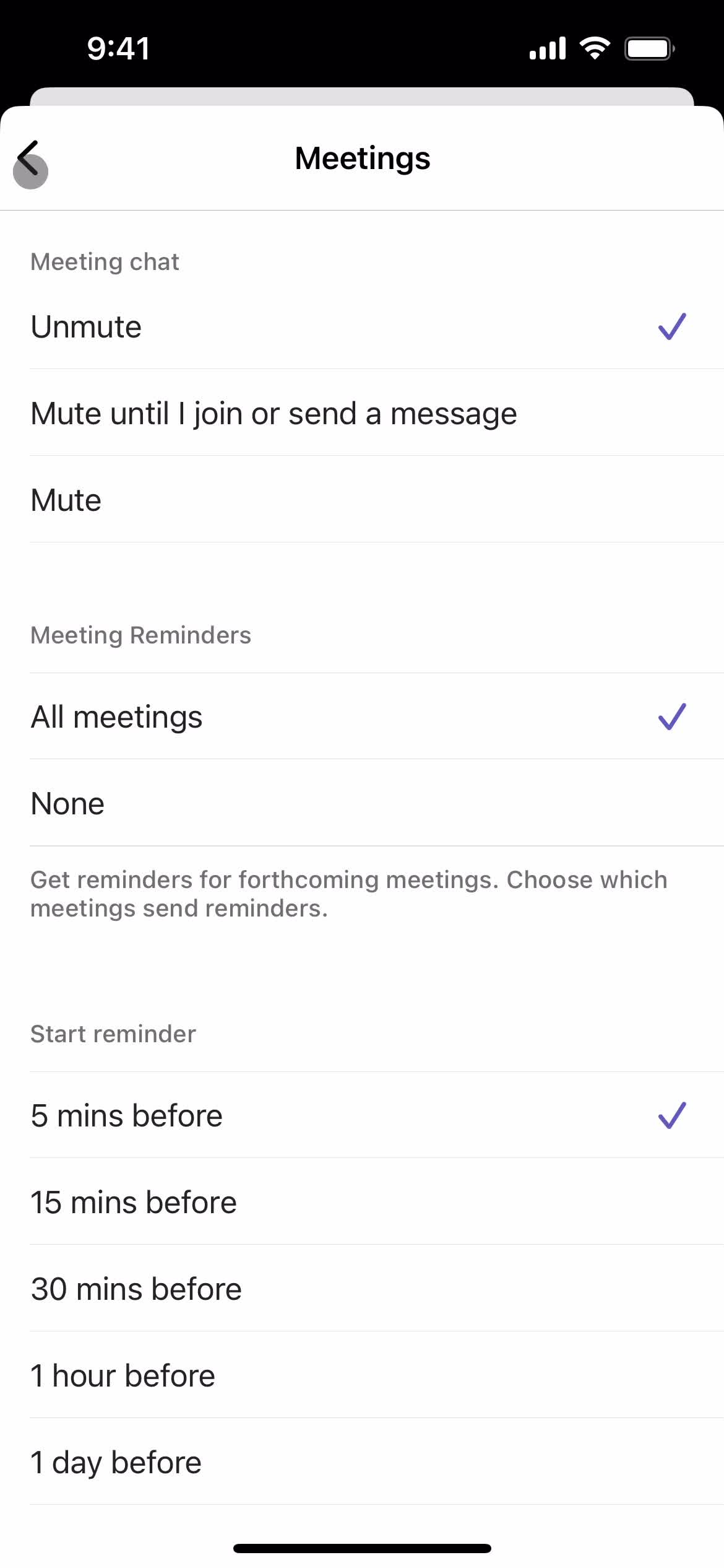 Notification settings screenshot