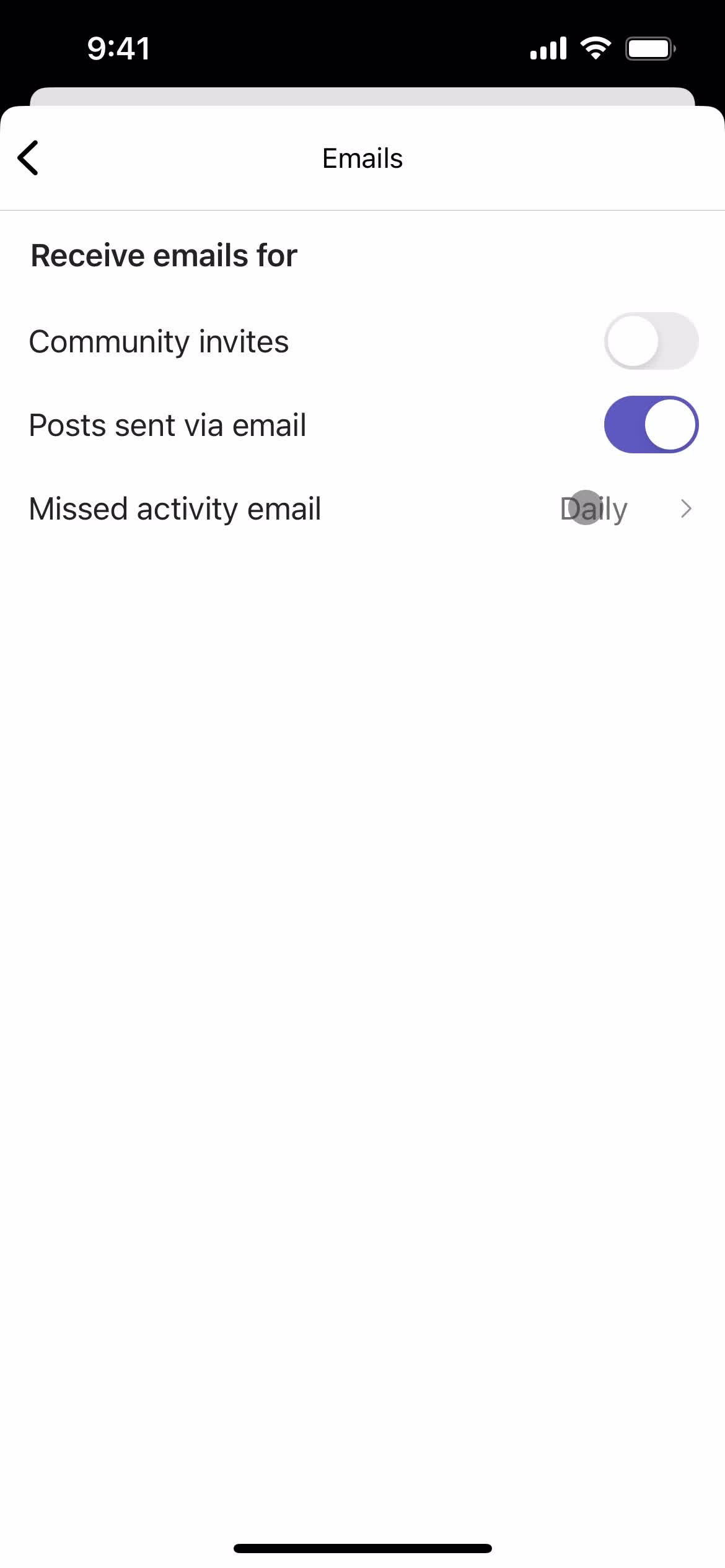 Notification settings screenshot