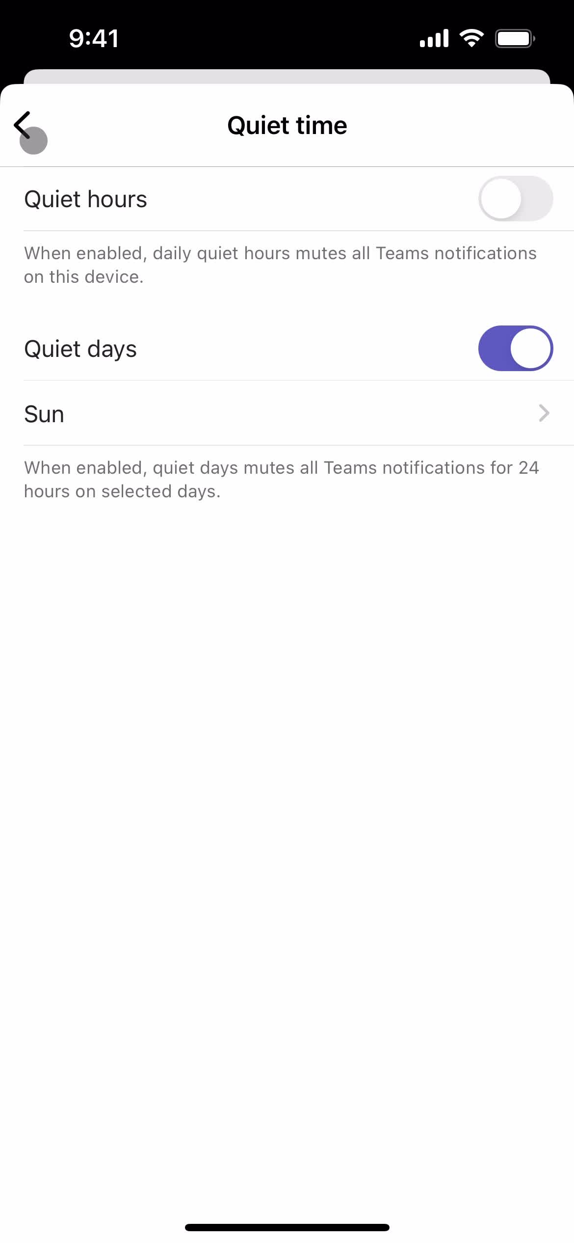 Notification settings screenshot