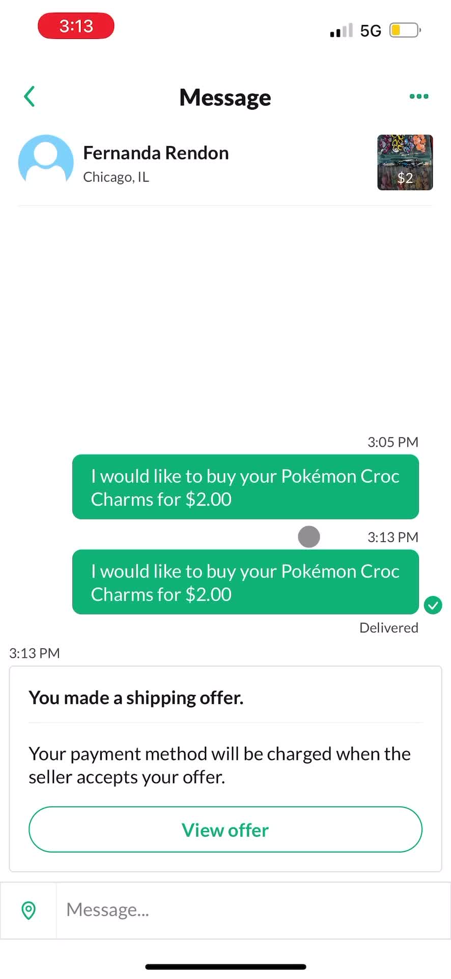 Buying something screenshot