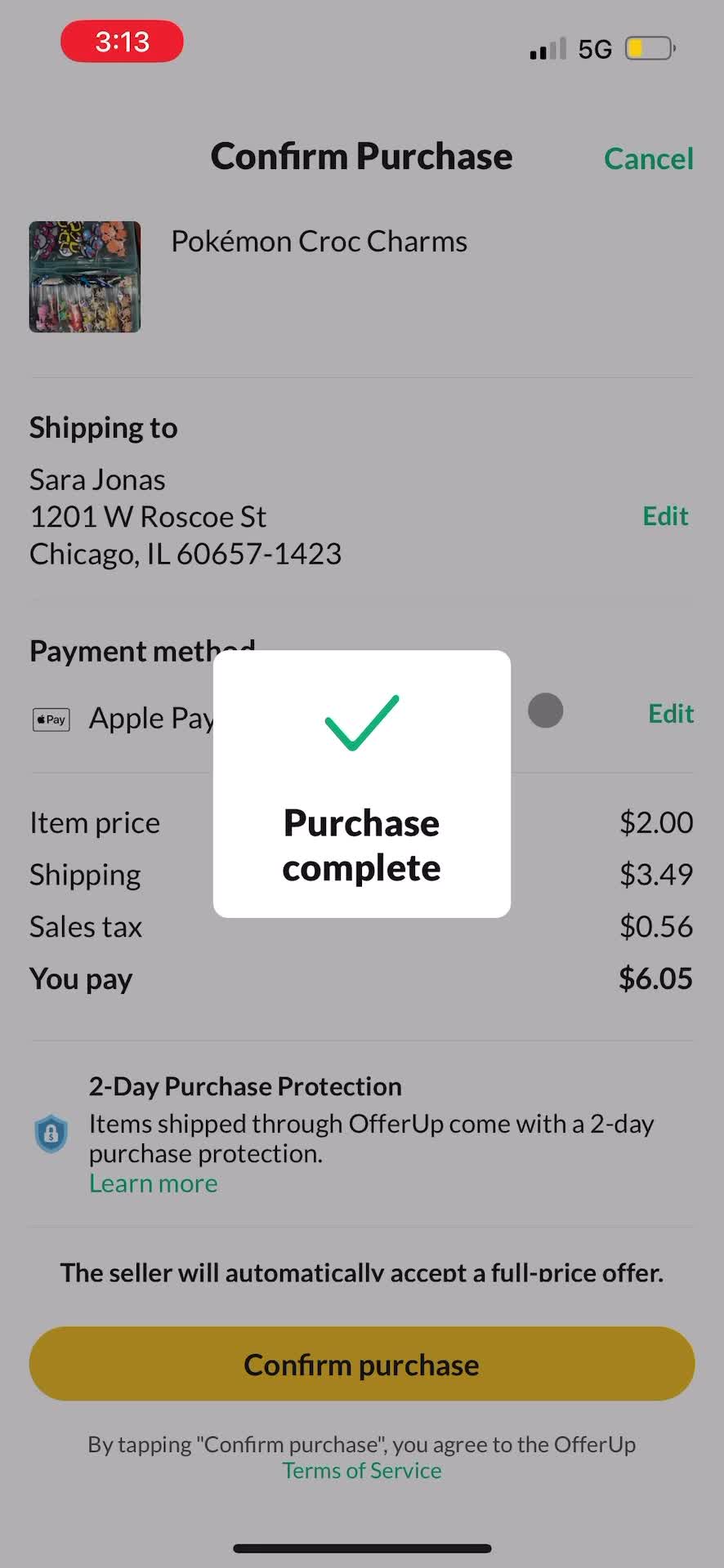 Buying something screenshot