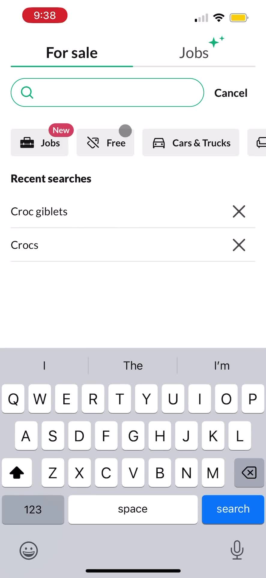 Searching screenshot