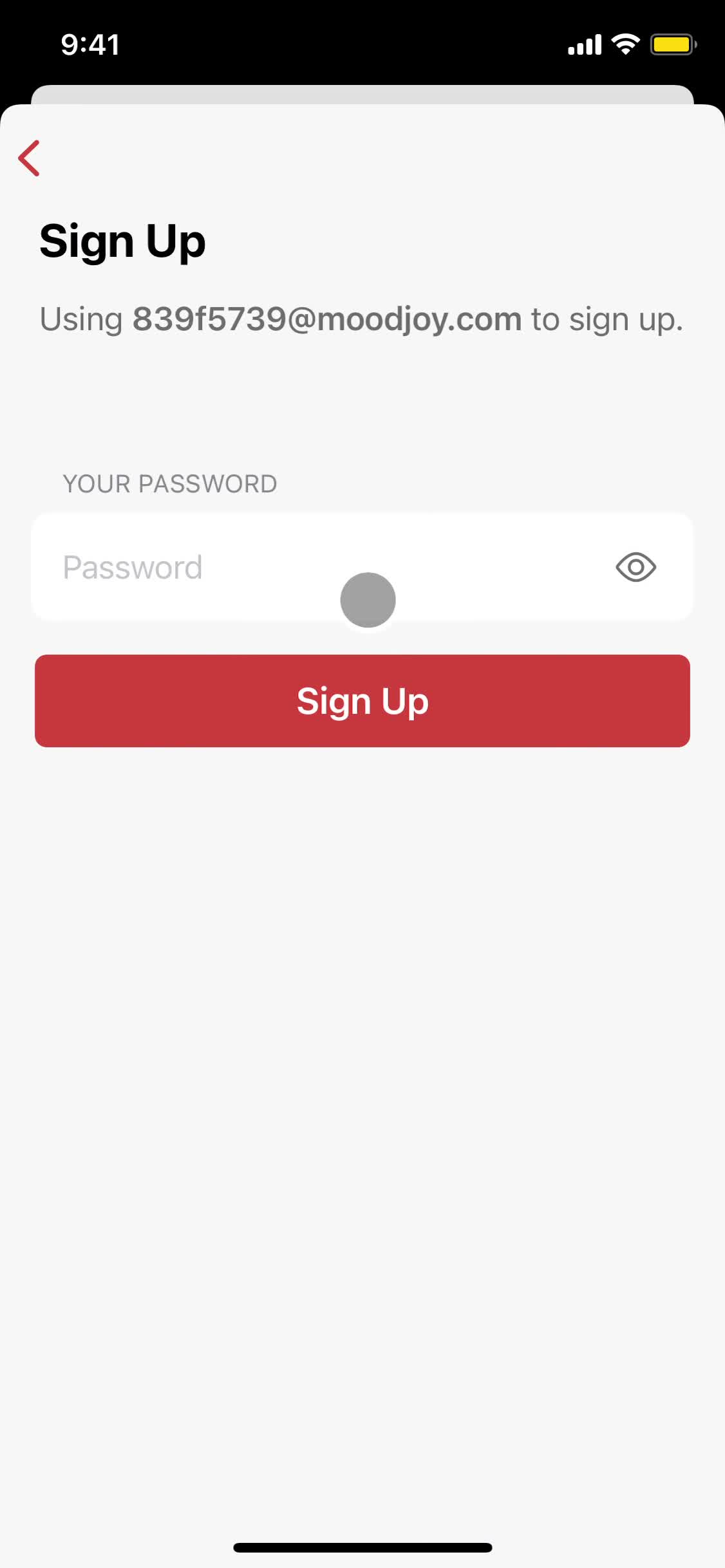 Screenshot of Set password on Onboarding on Todoist user flow